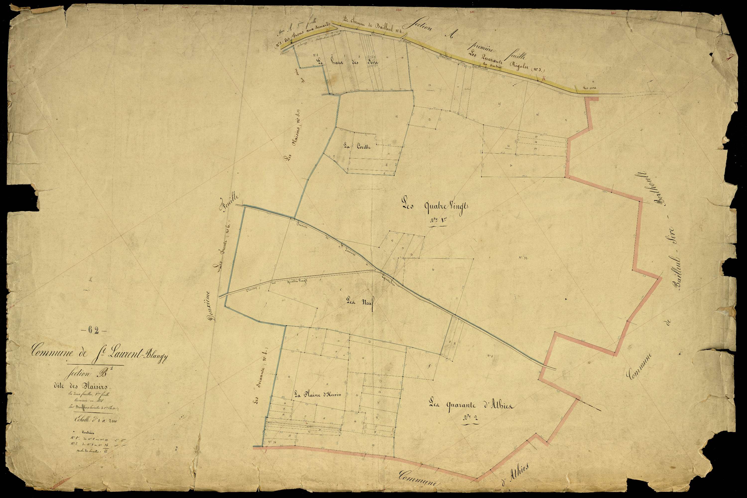 Saint-Laurent-Blangy - Section B, 1re feuille