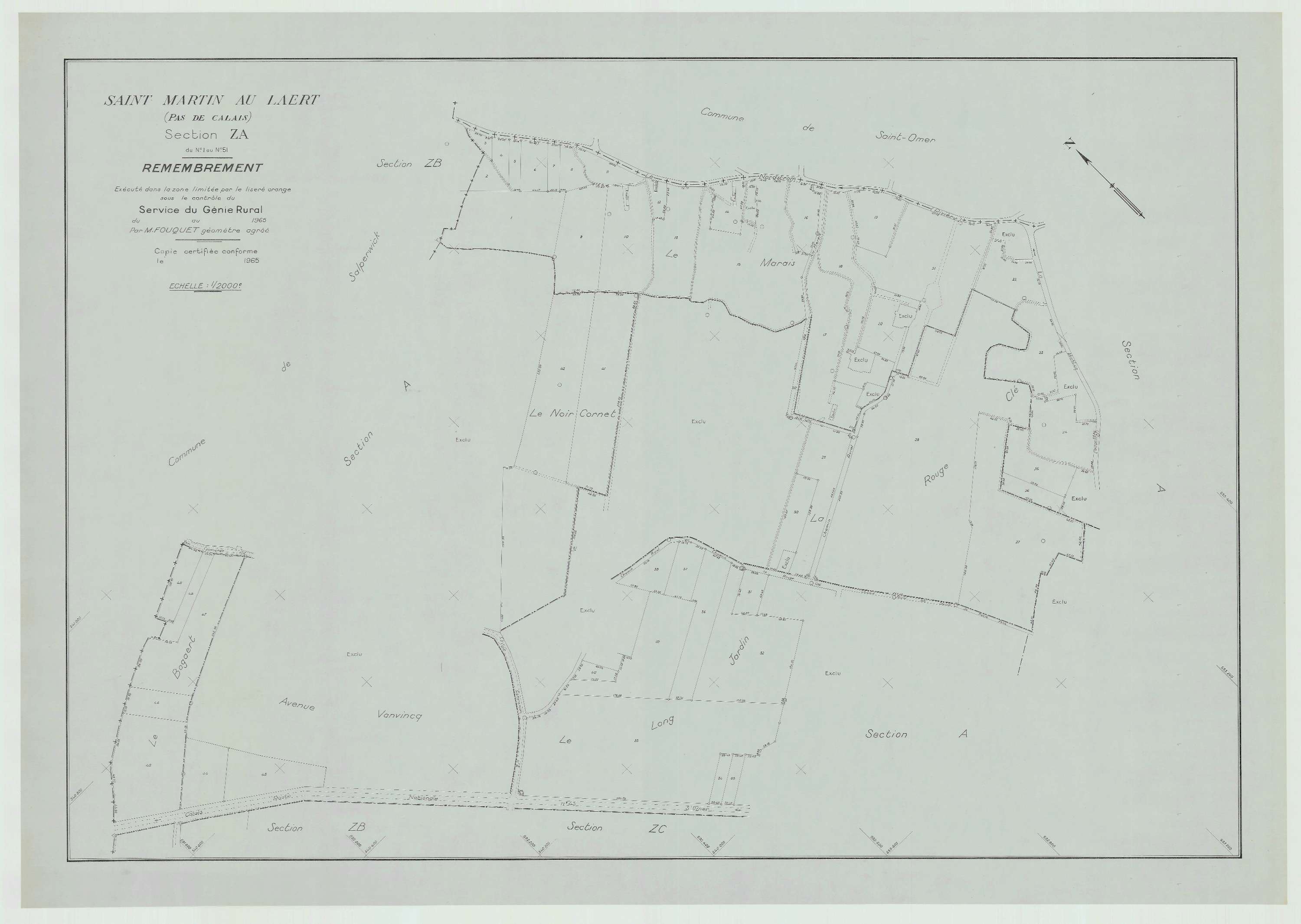 Saint-Martin-au-Laërt - Plan de remembrement : section ZA.