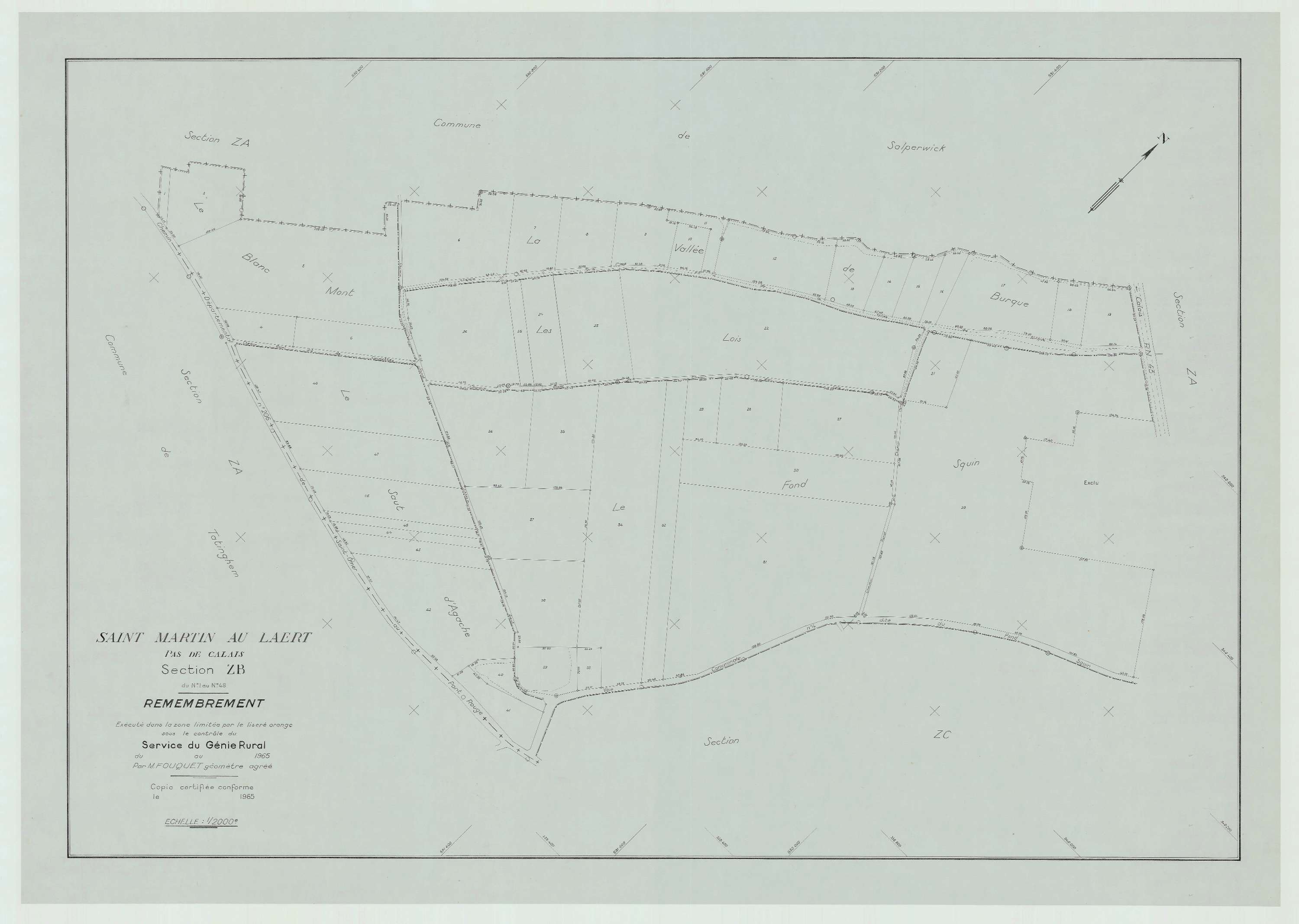 Saint-Martin-au-Laërt - Plan de remembrement : section ZB.