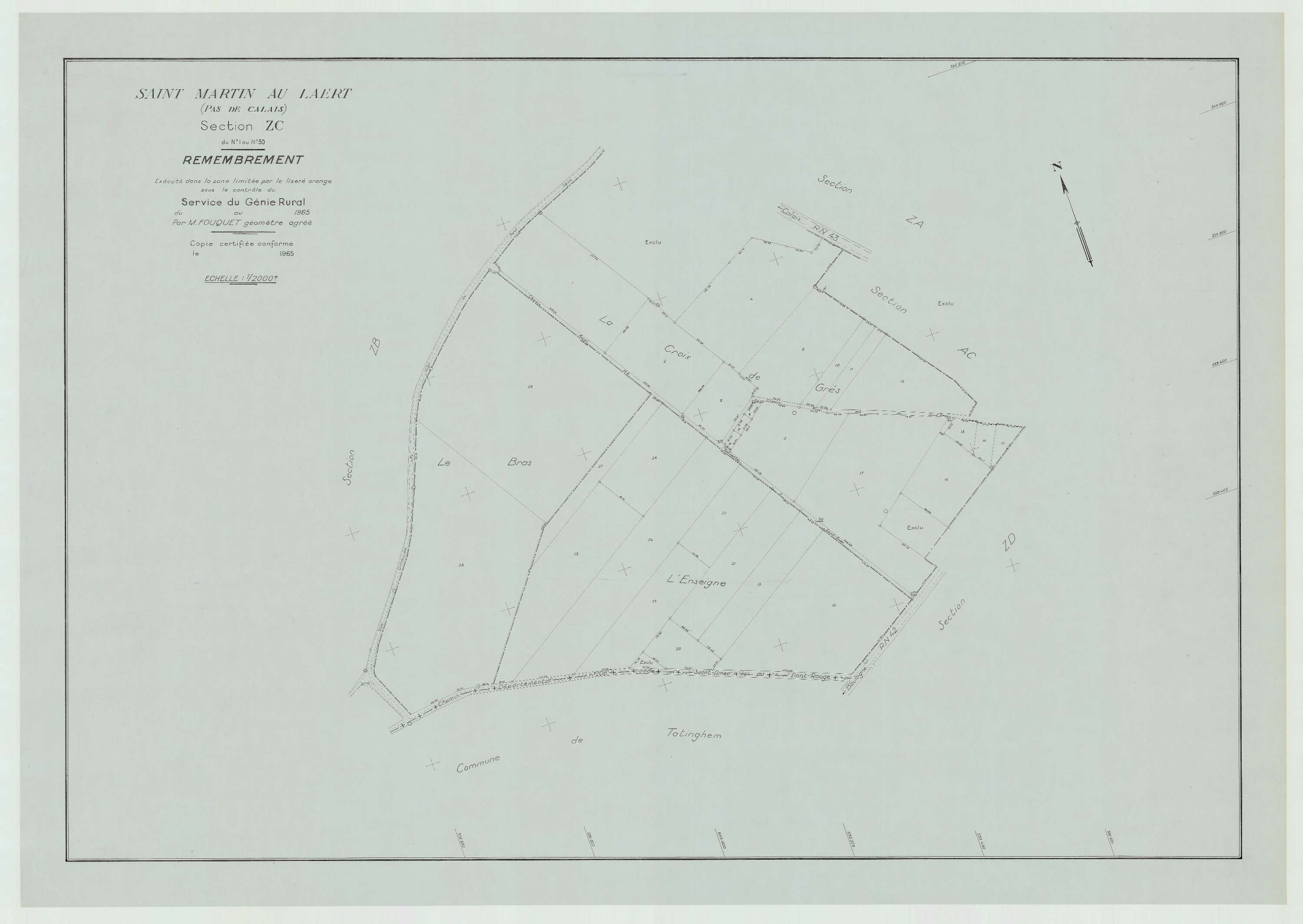 Saint-Martin-au-Laërt - Plan de remembrement : section ZC.
