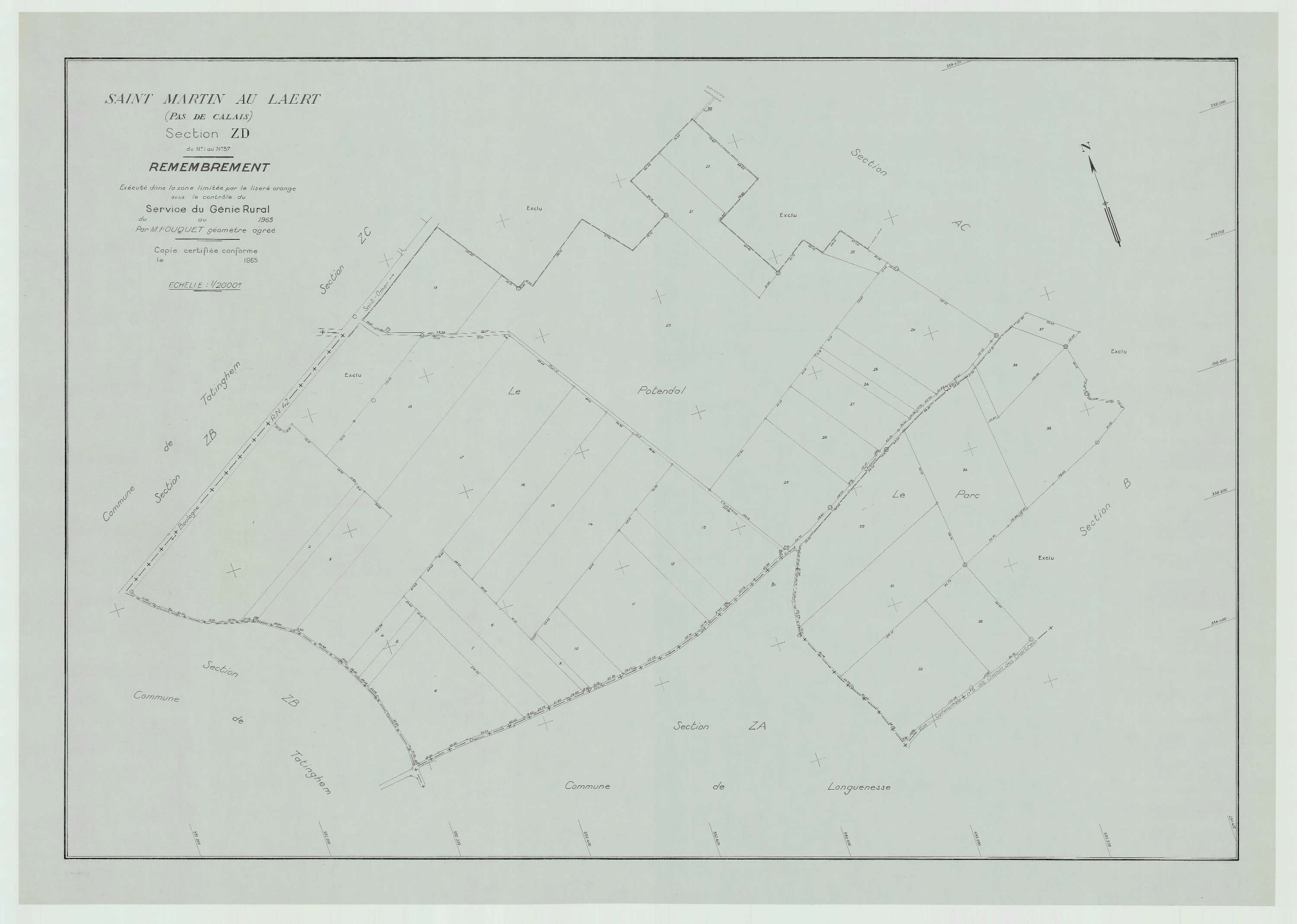 Saint-Martin-au-Laërt - Plan de remembrement : section ZD.