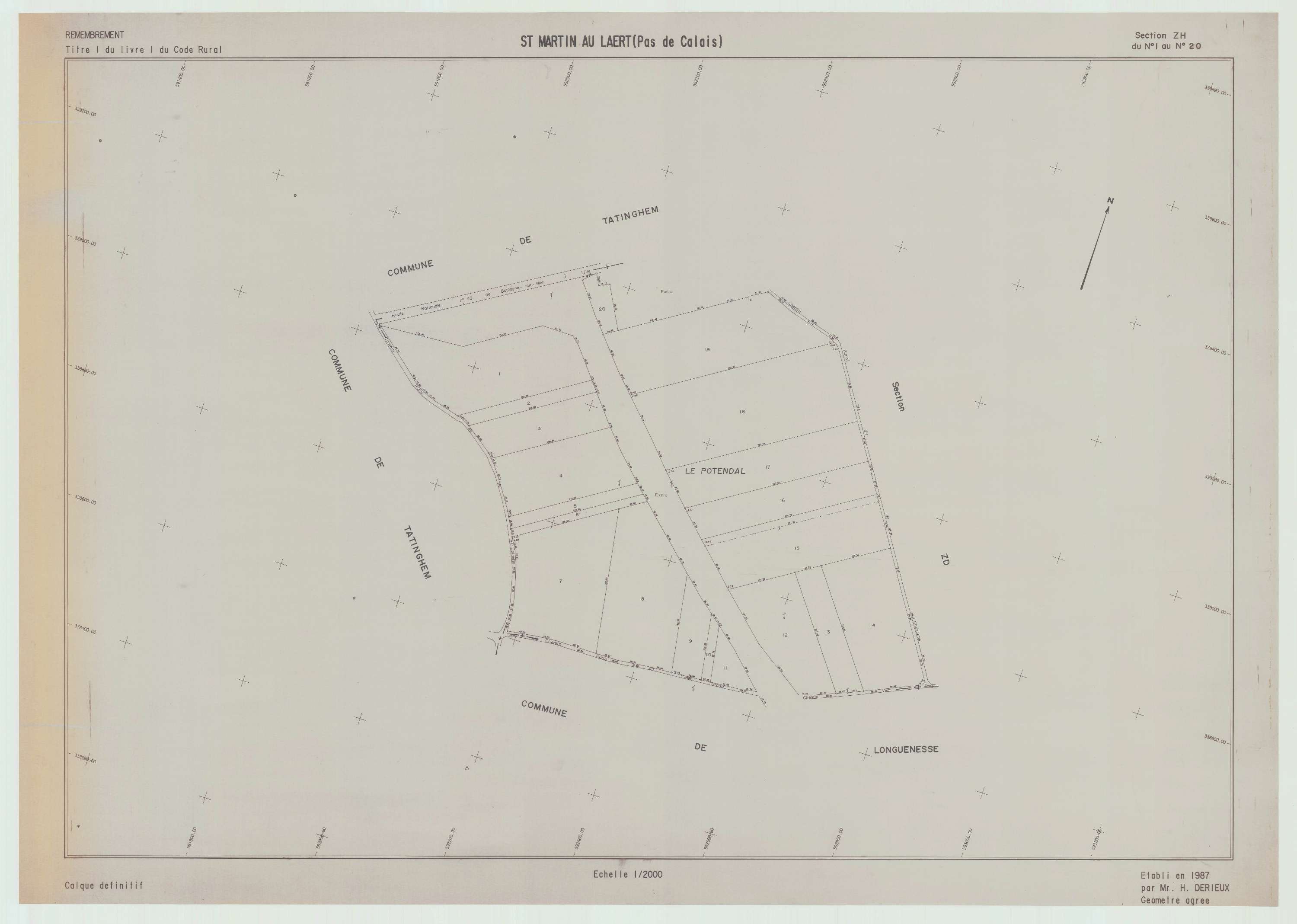 Saint-Martin-au-Laërt - Plan de remembrement : section ZH.