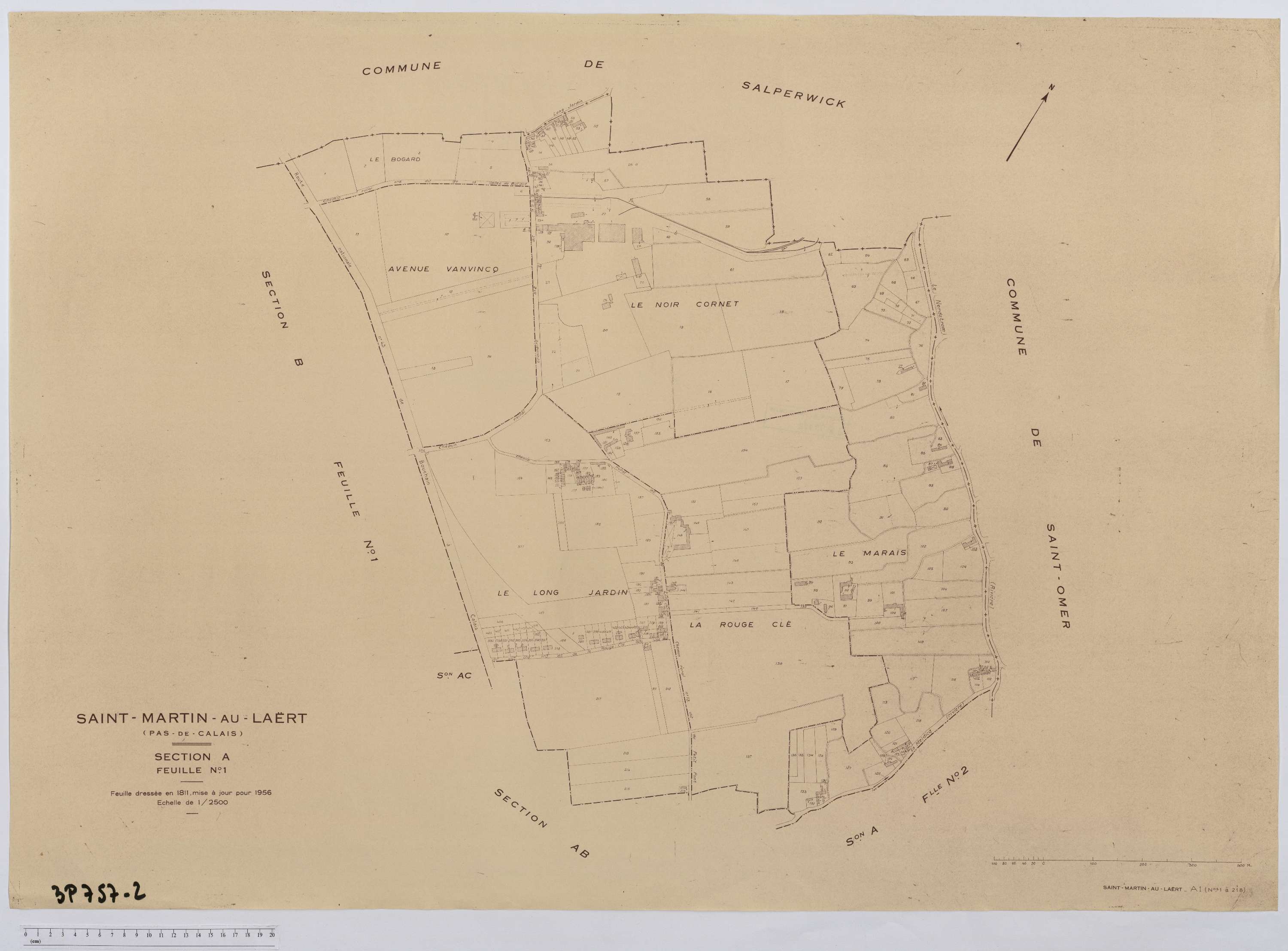 Saint-Martin-au-Laërt - Section A, feuille 1.