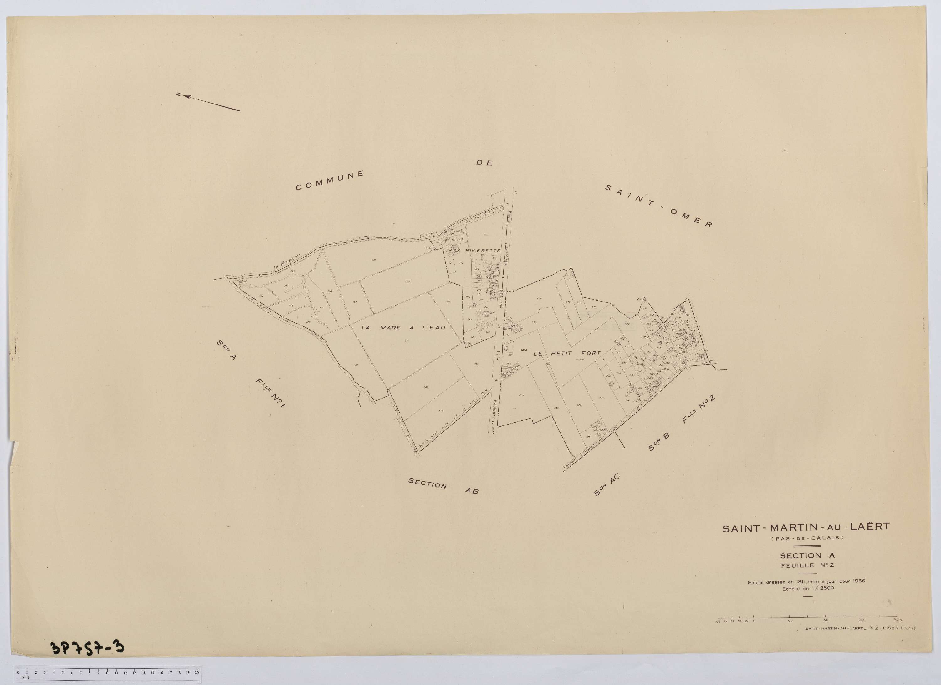 Saint-Martin-au-Laërt - Section A, feuille 2.