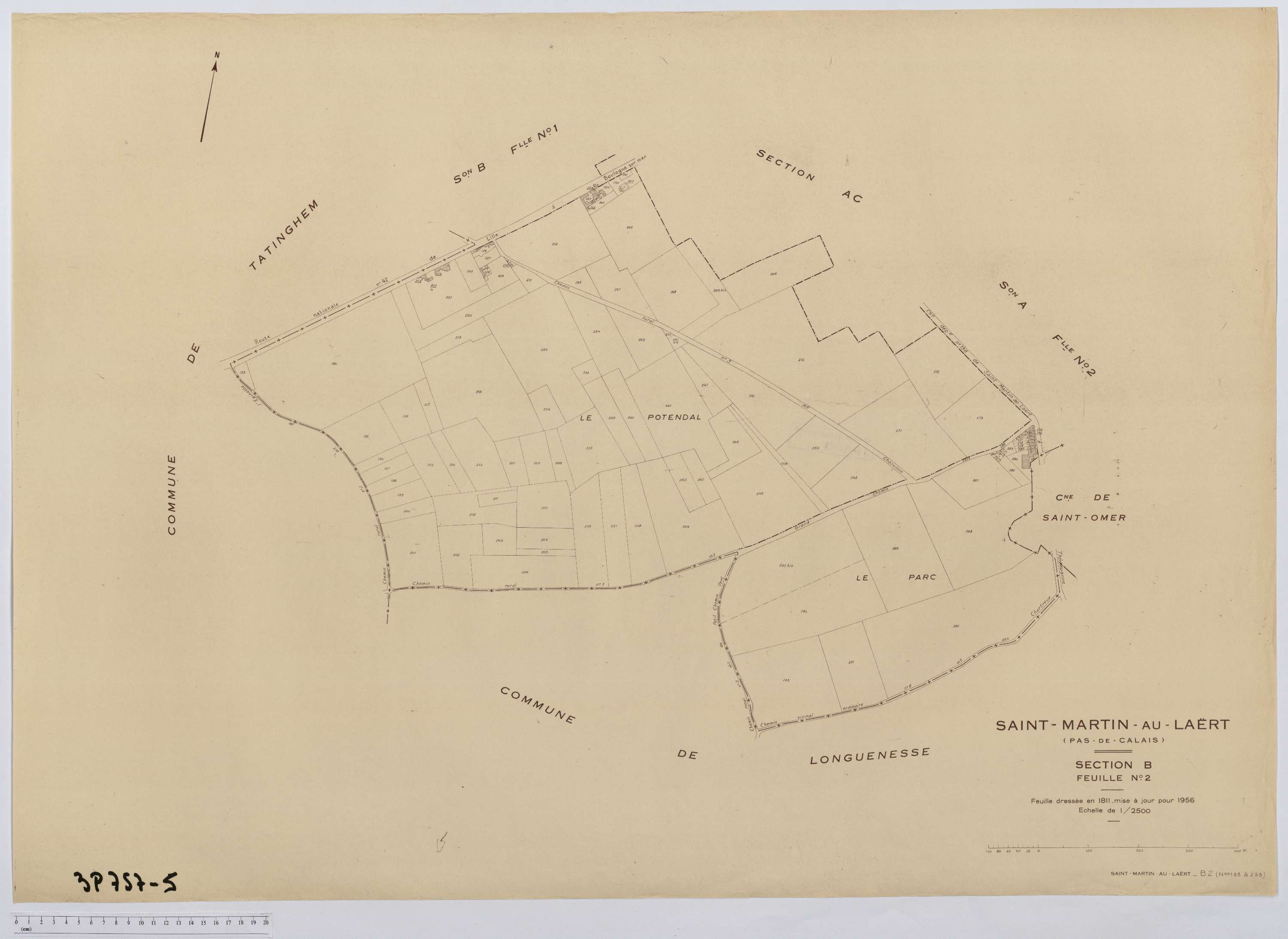 Saint-Martin-au-Laërt - Section B, feuille 2.