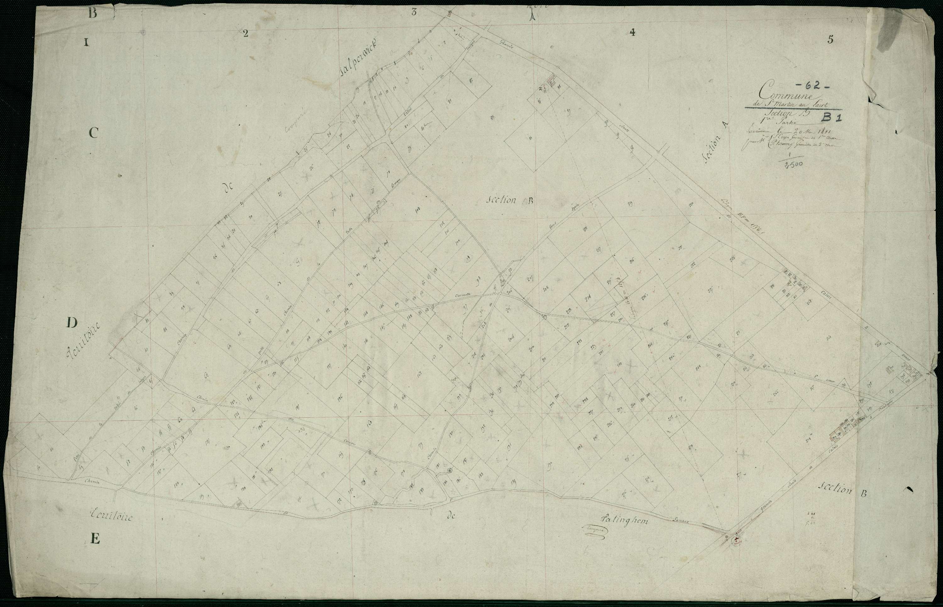 Saint-Martin-au-Laërt - Section B, 1re feuille