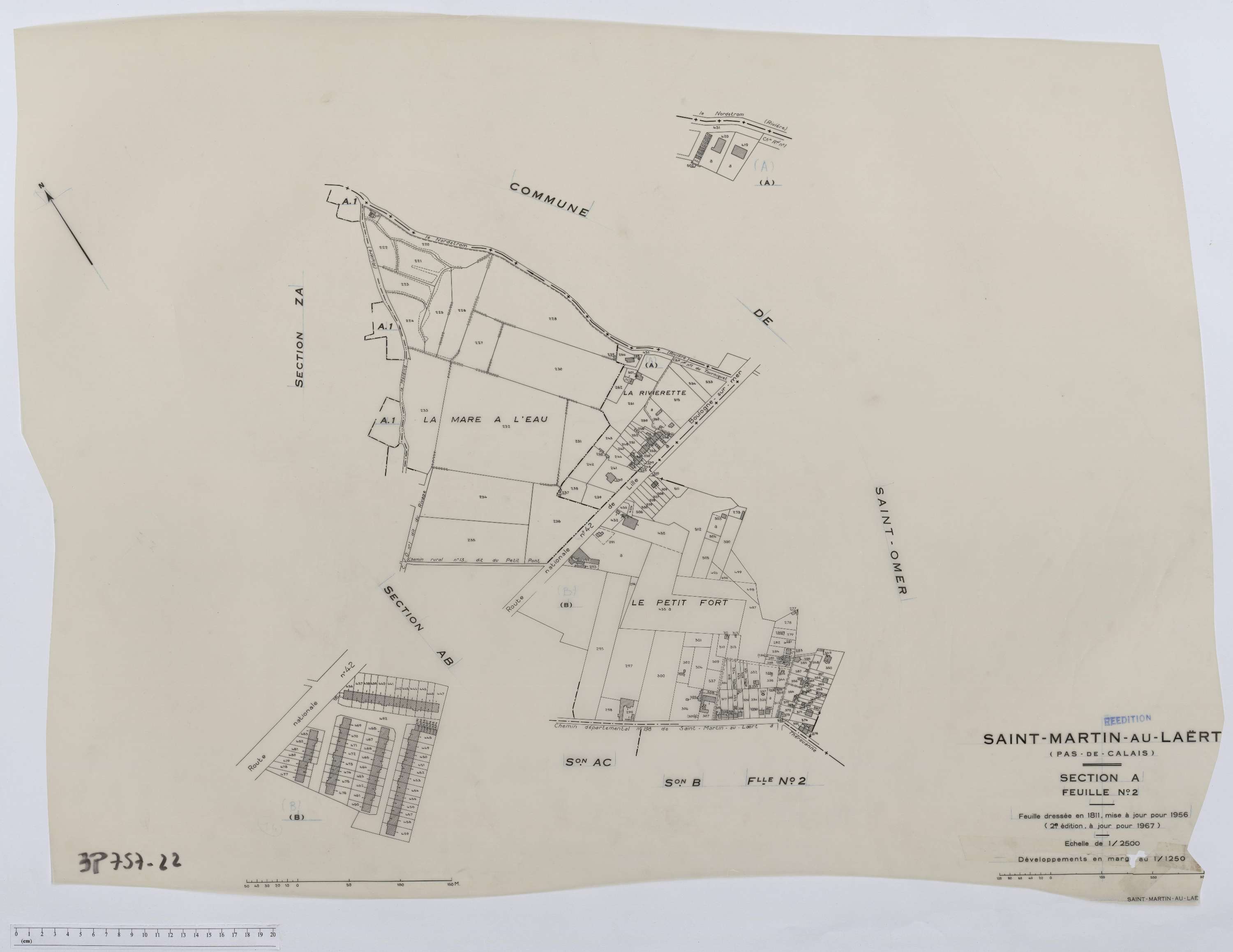 Saint-Martin-au-Laërt - Section A, feuille 2.