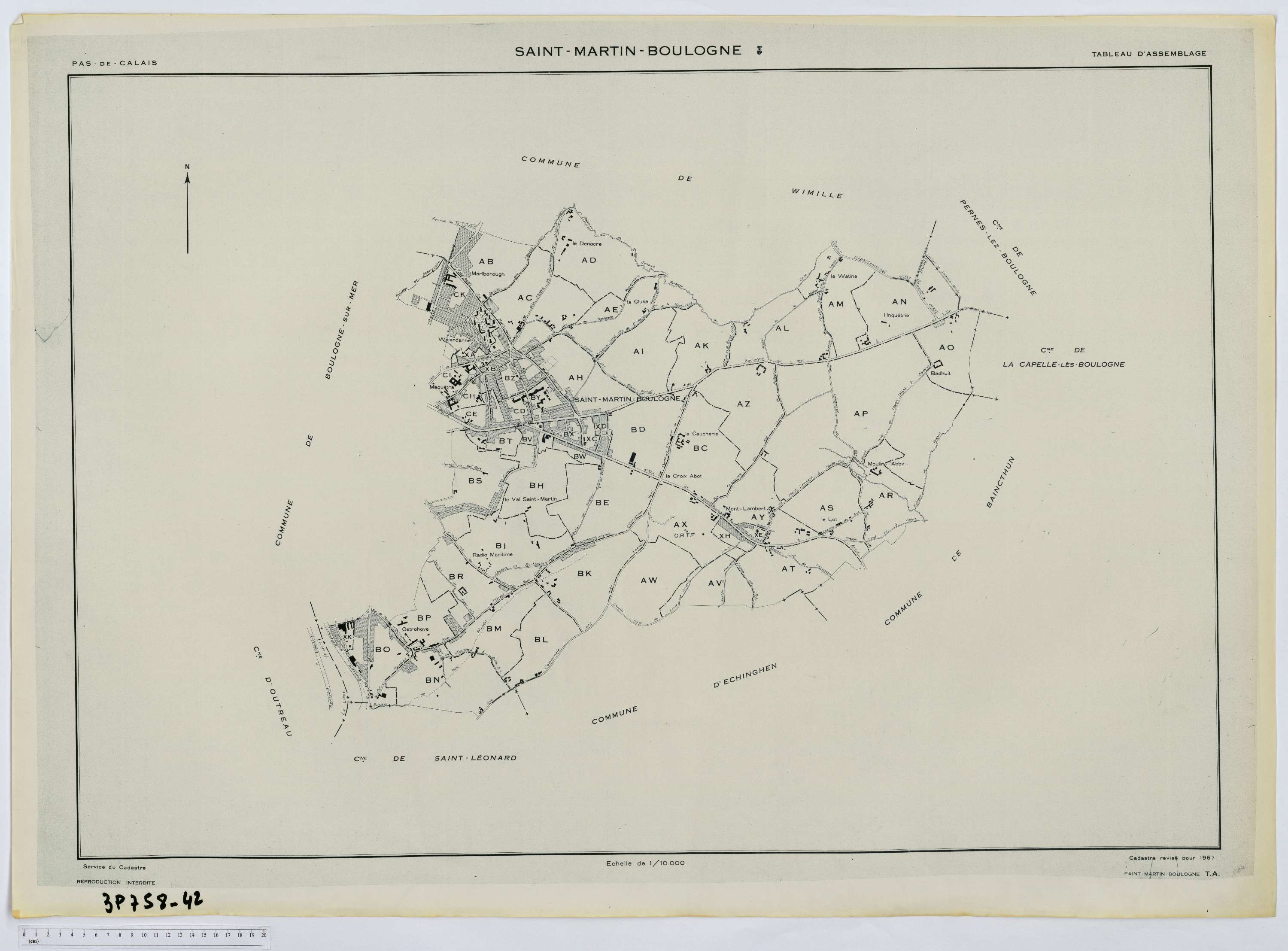 Saint-Martin-Boulogne - Tableau d'assemblage.