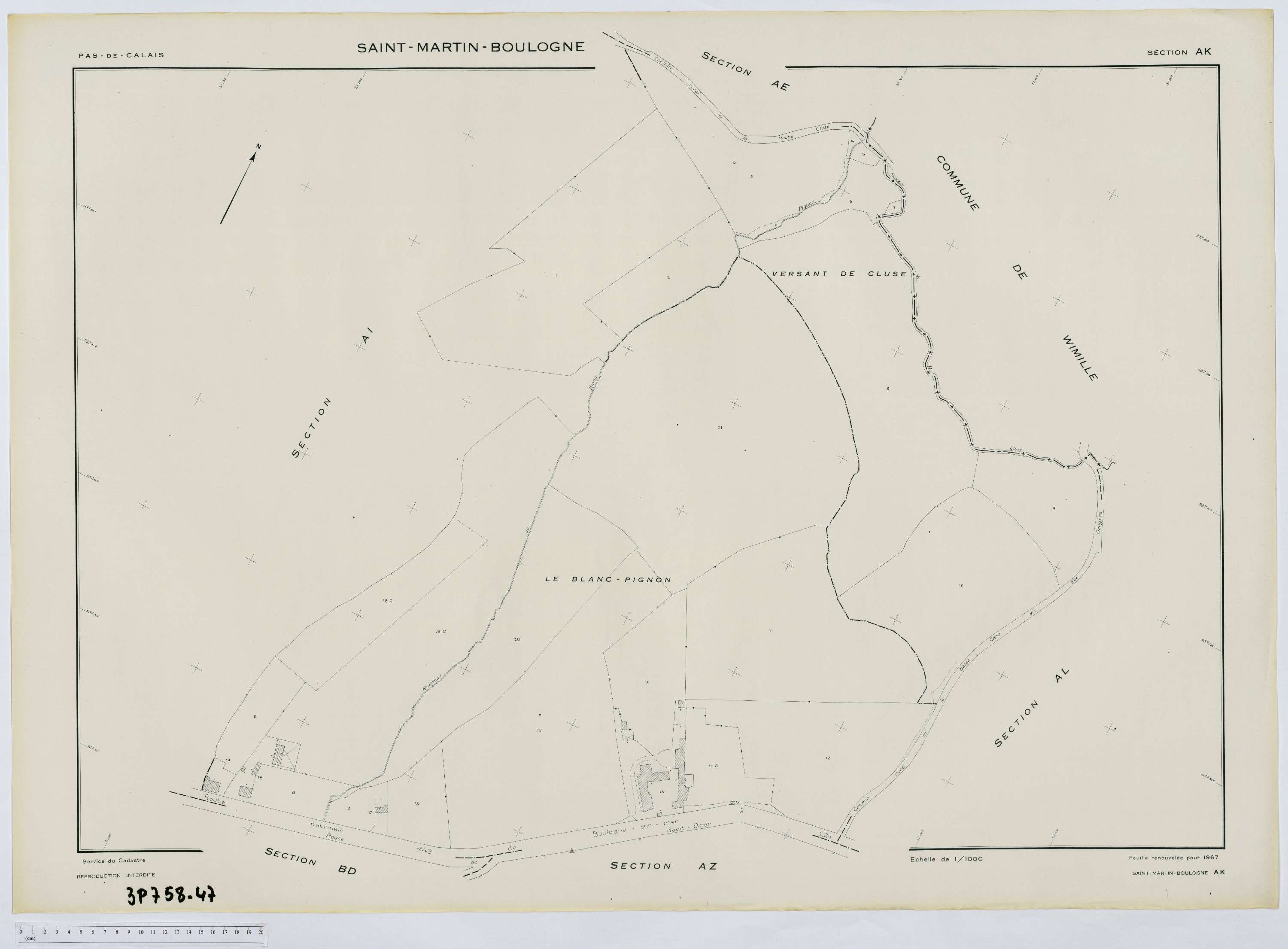 Saint-Martin-Boulogne - Section AK.