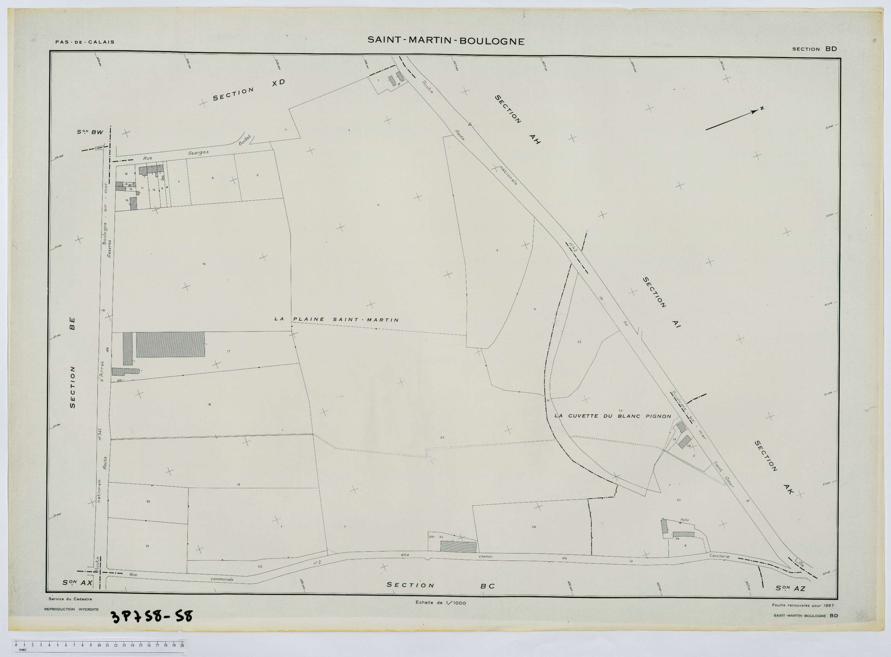 Saint-Martin-Boulogne - Section BD.