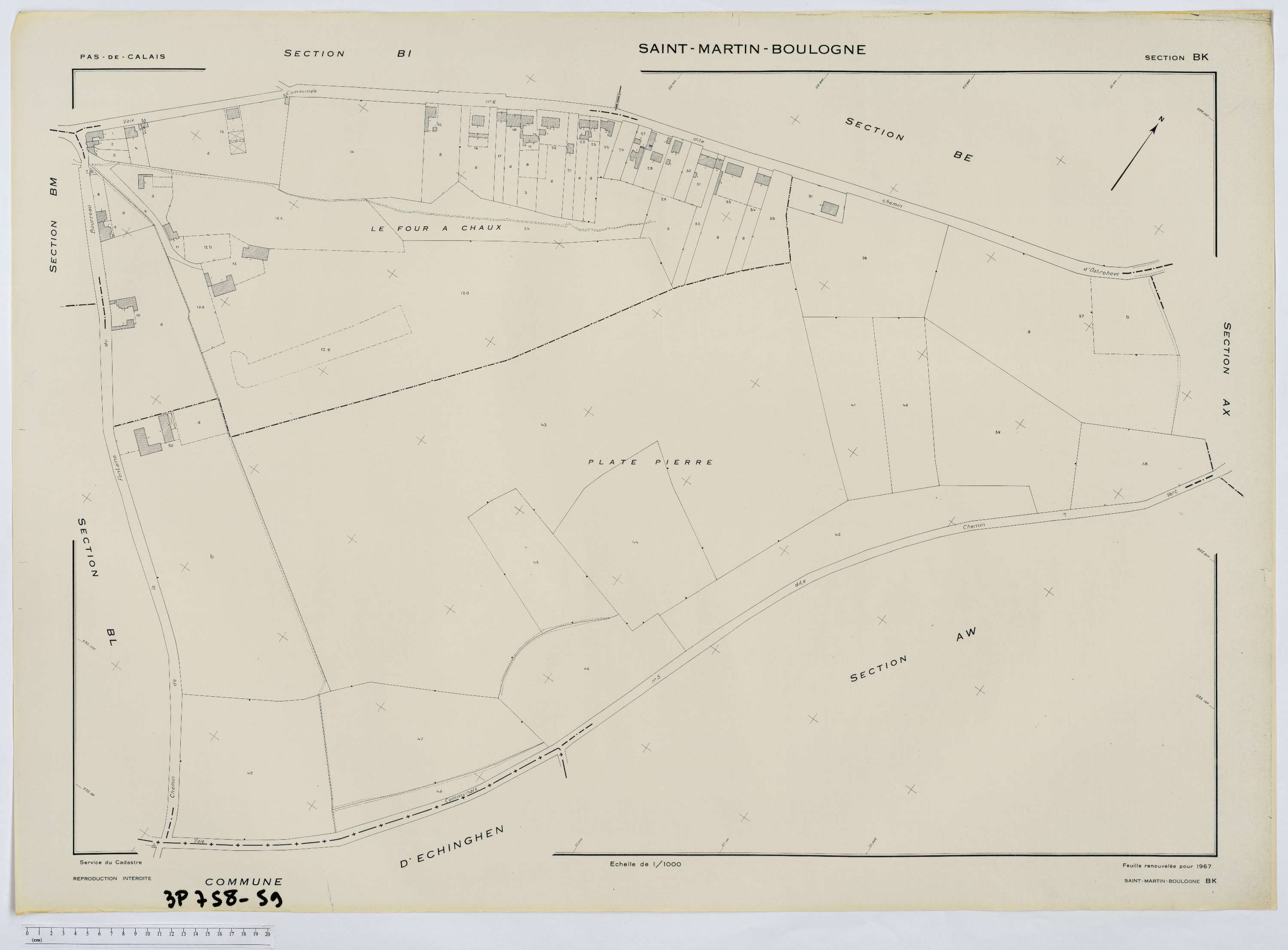 Saint-Martin-Boulogne - Section BK.