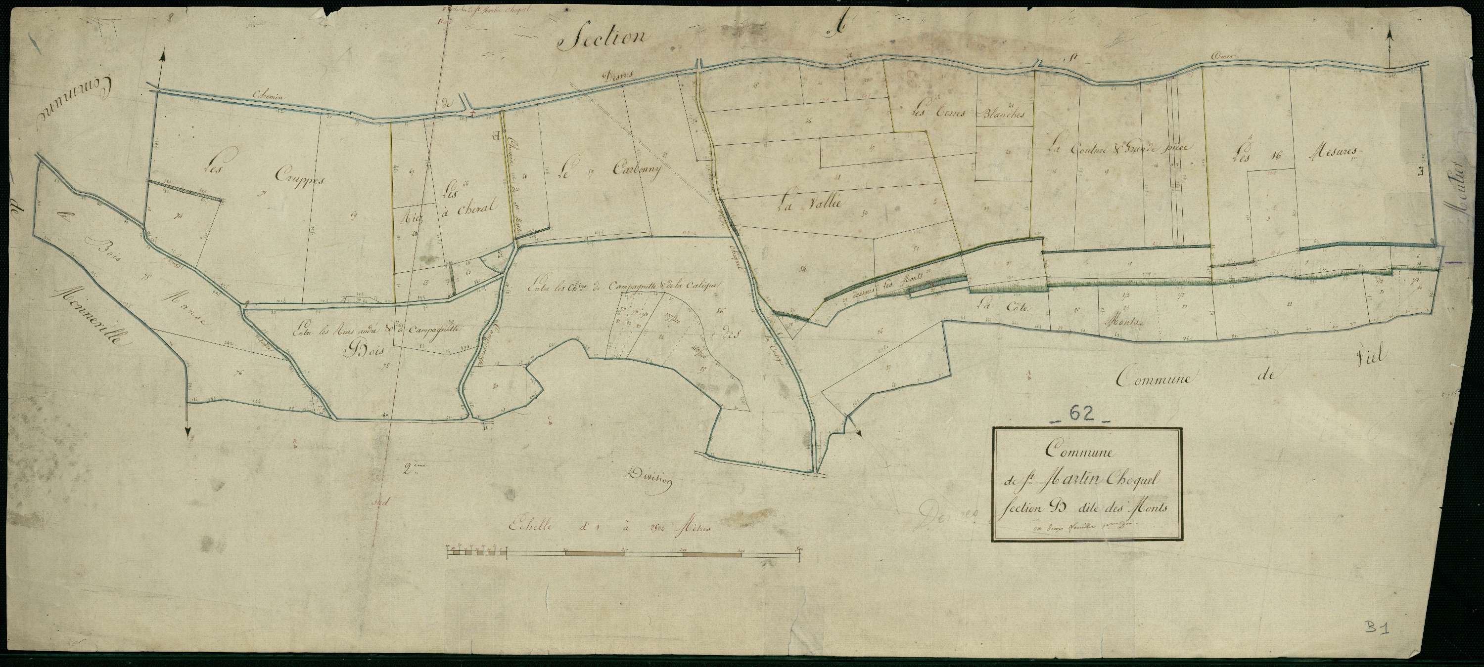 Saint-Martin-Choquel - Section B, 1re feuille