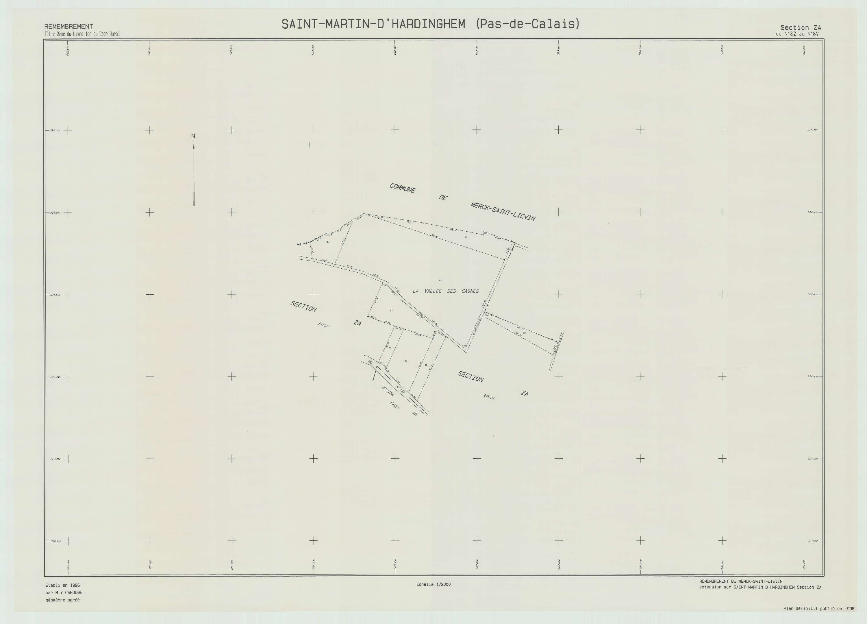 Saint-Martin-d'Hardinghem - Plan de remembrement : section ZA.