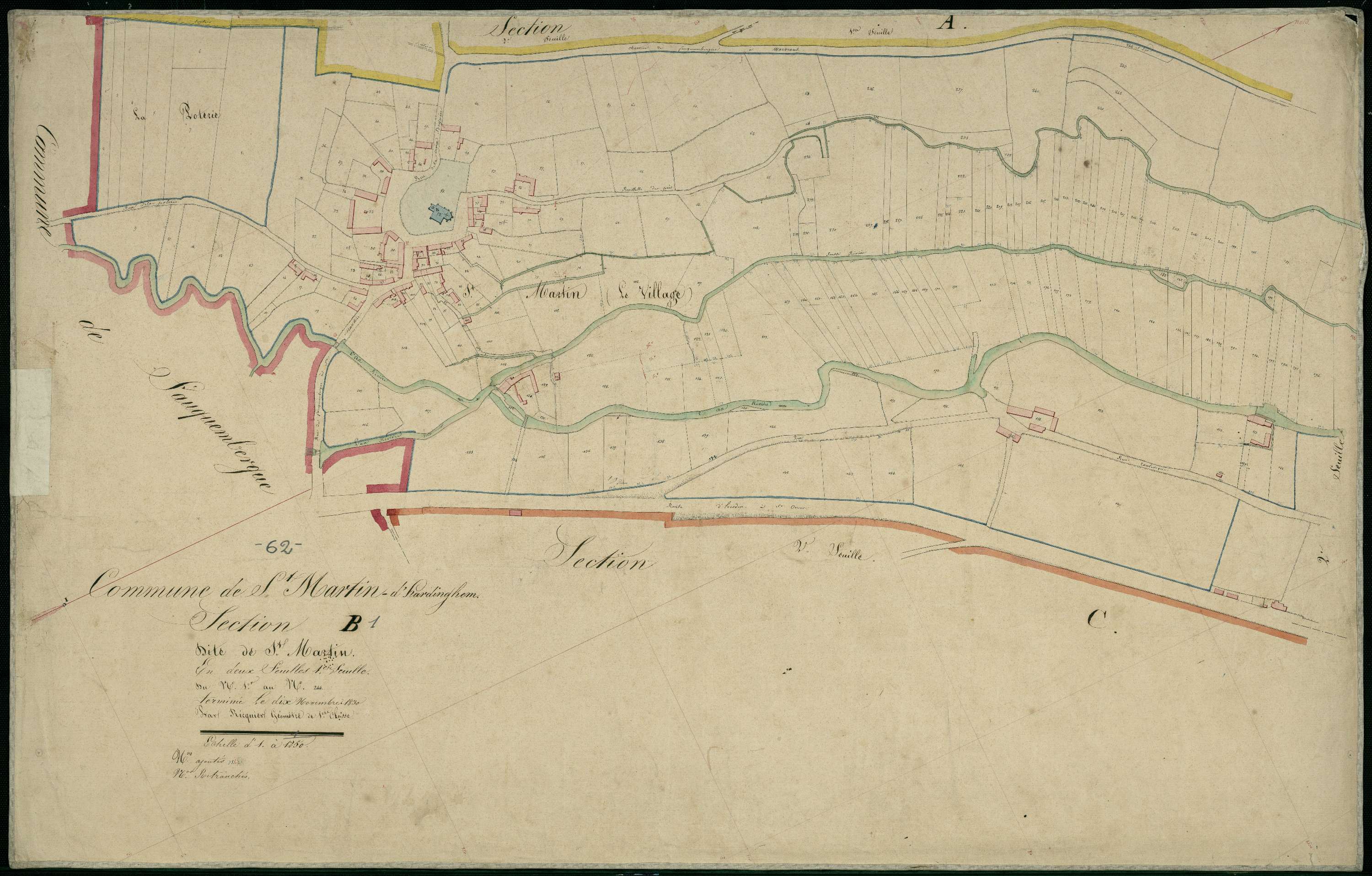 Saint-Martin-d'Hardinghem - Section B, 1re feuille