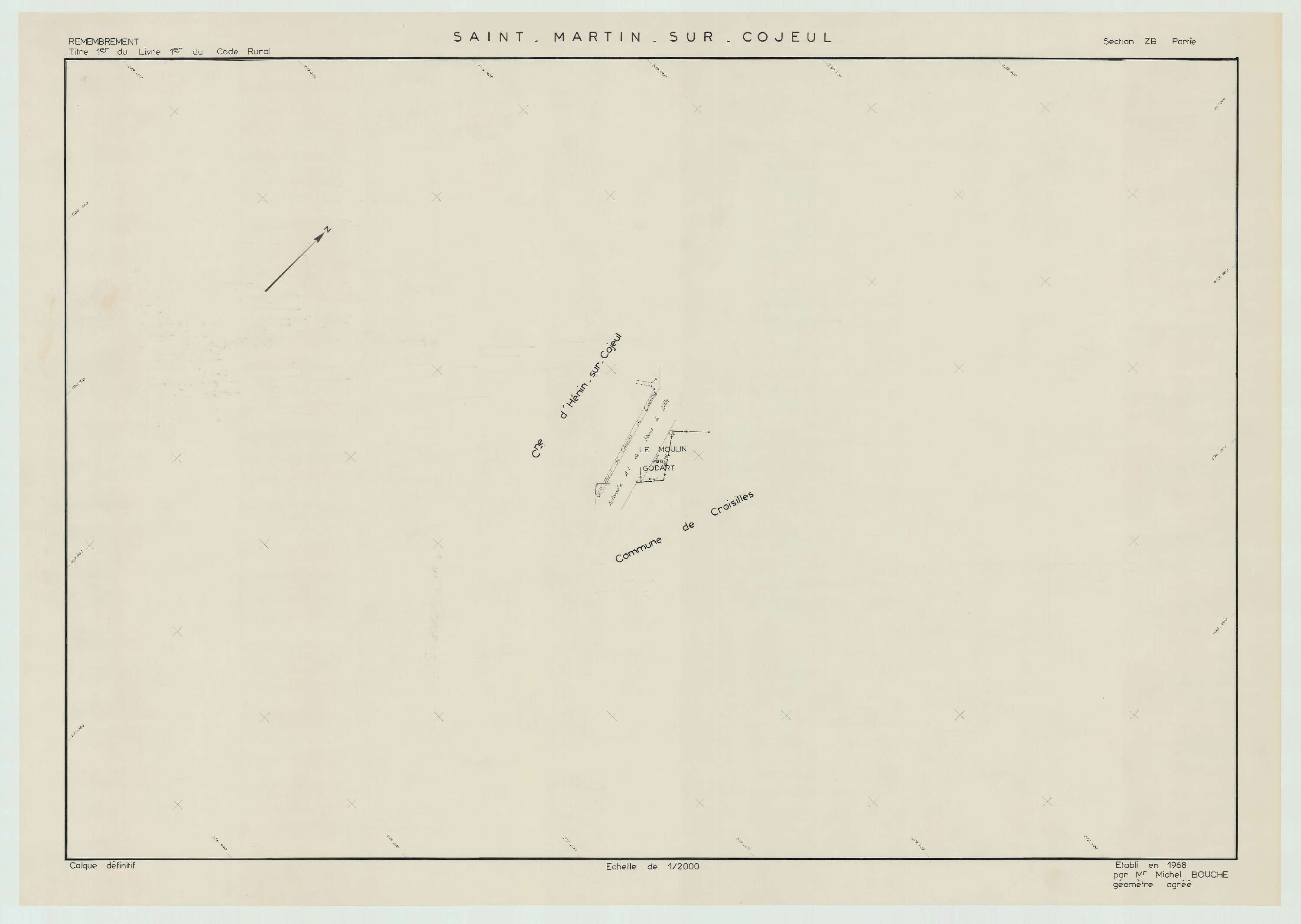 Saint-Martin-sur-Cojeul - Plan de remembrement : section ZB.