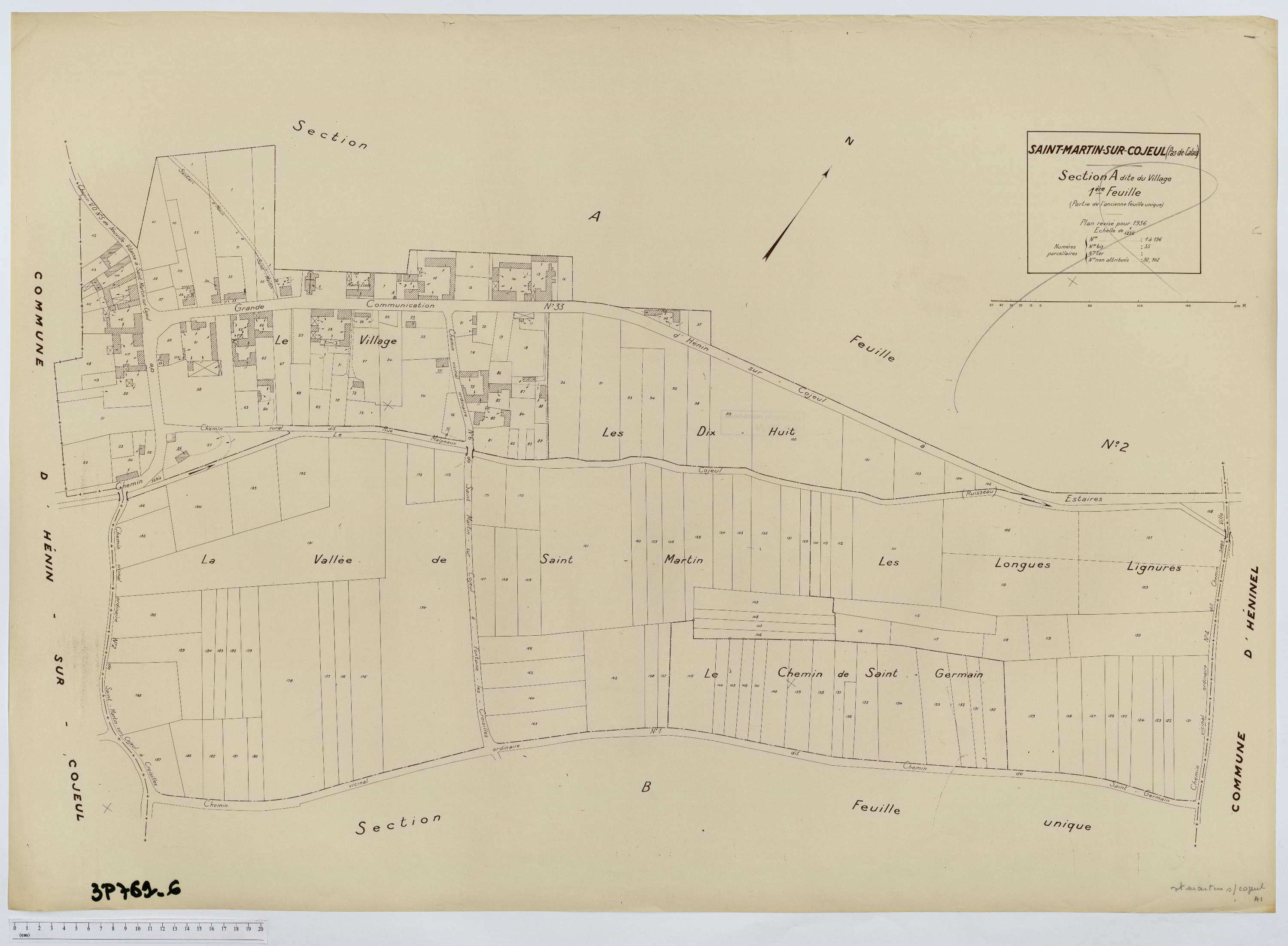 Saint-Martin-sur-Cojeul - Section A, feuille 1.