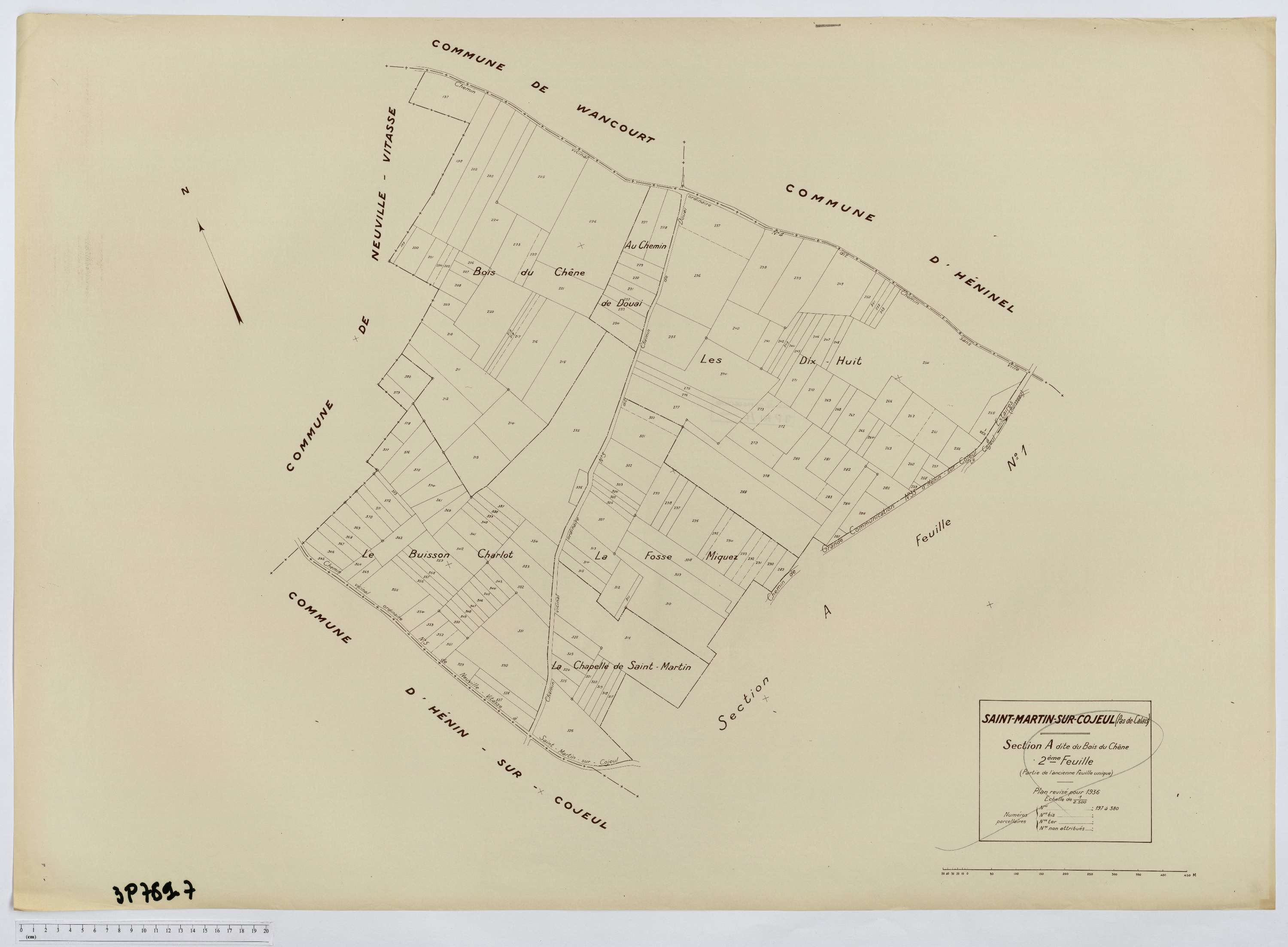 Saint-Martin-sur-Cojeul - Section A, feuille 2.