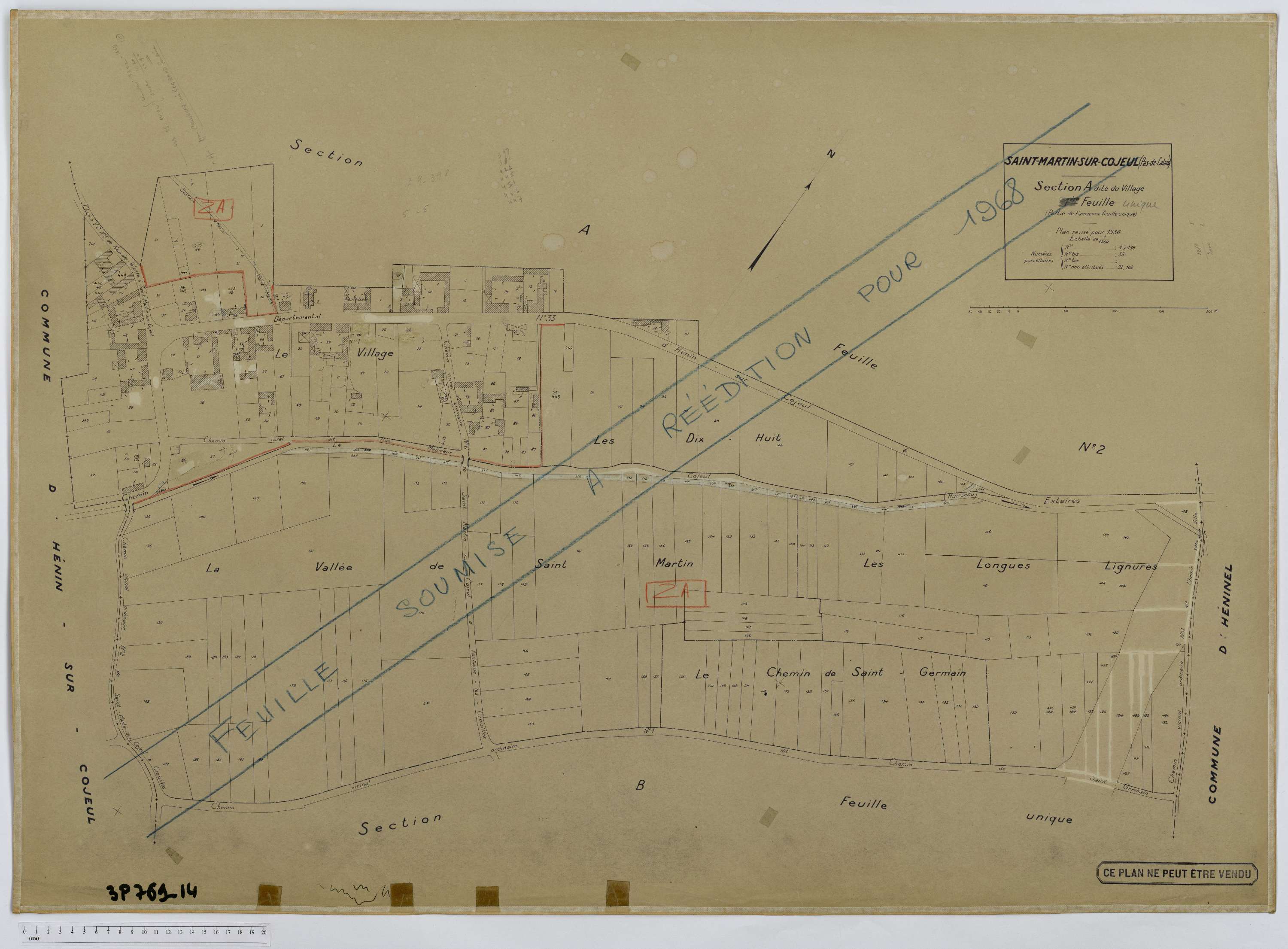 Saint-Martin-sur-Cojeul - Section A, feuille 1.