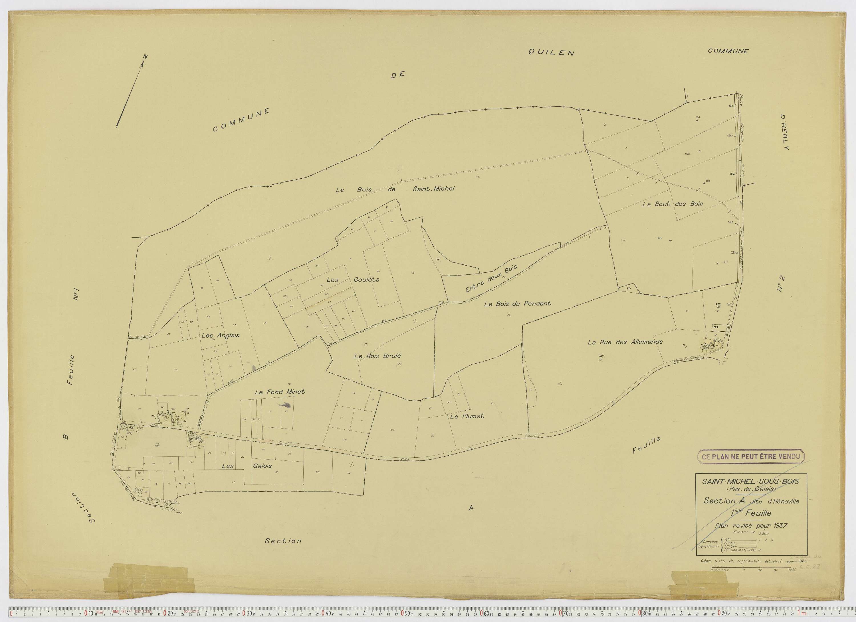 Saint-Michel-sous-Bois - Section A, feuille 1.
