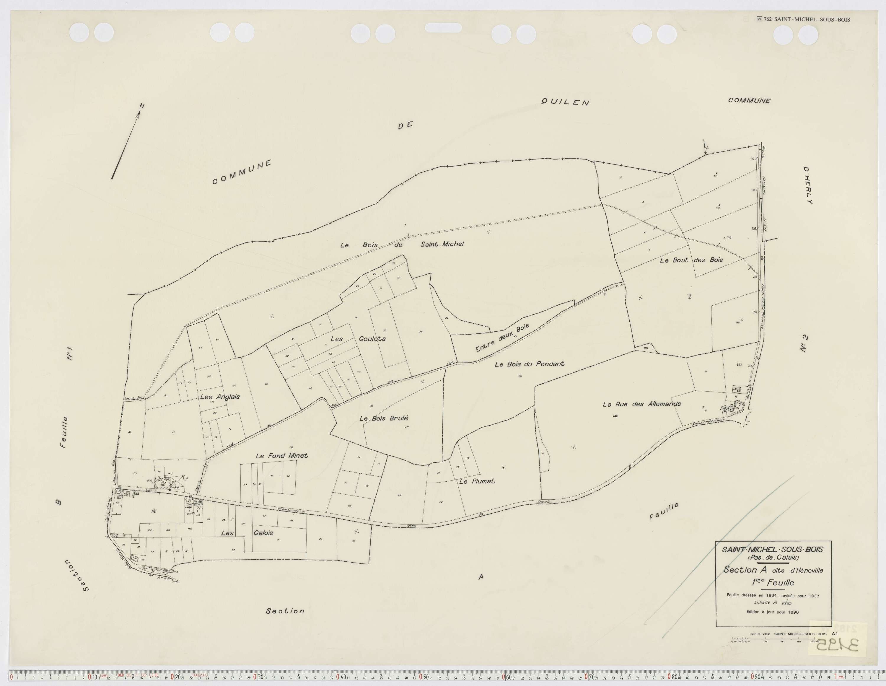 Saint-Michel-sous-Bois - Section A, feuille 1.