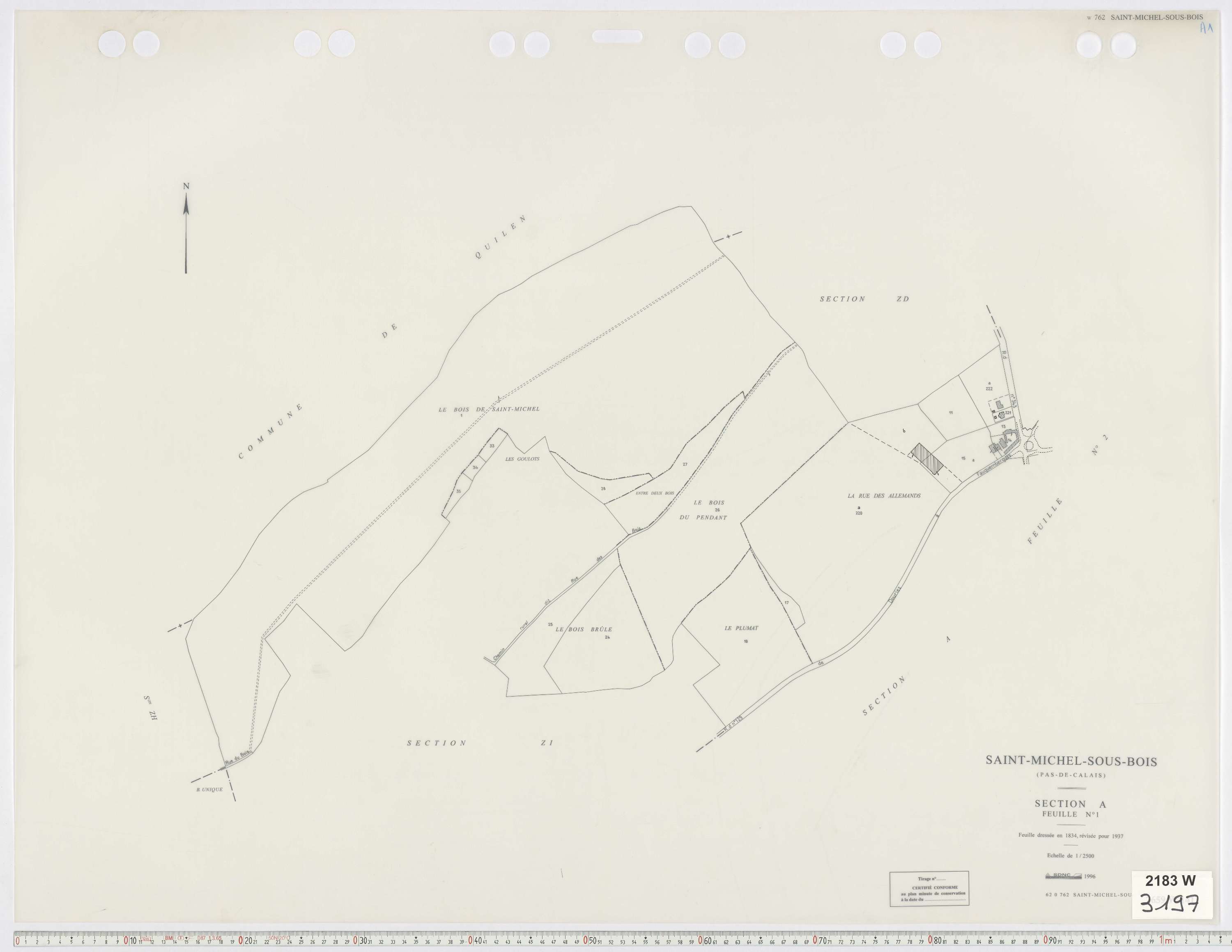 Saint-Michel-sous-Bois - Section A, feuille 1.