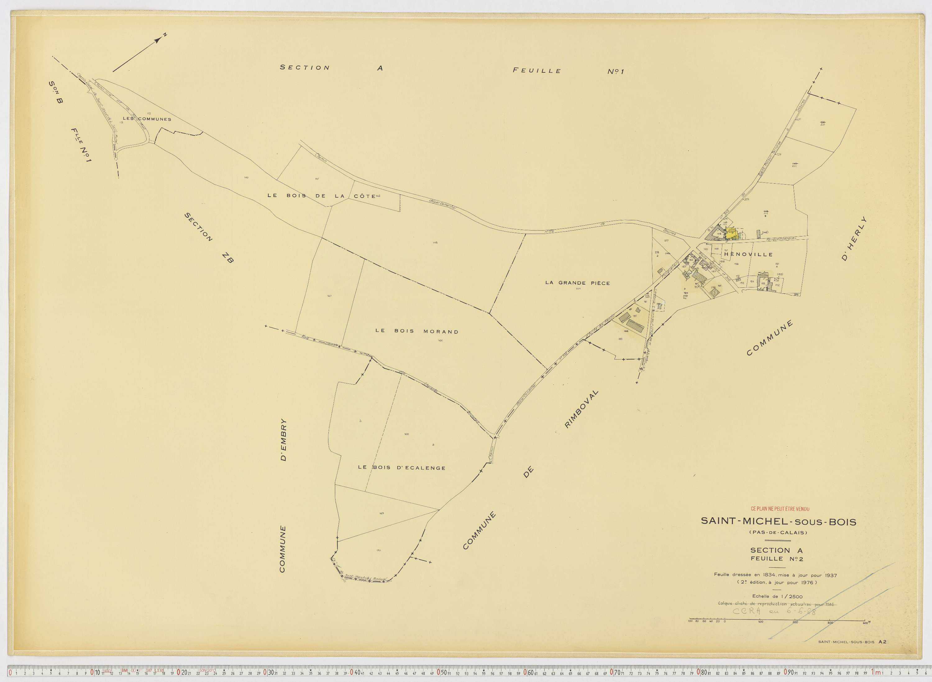 Saint-Michel-sous-Bois - Section A, feuille 2.