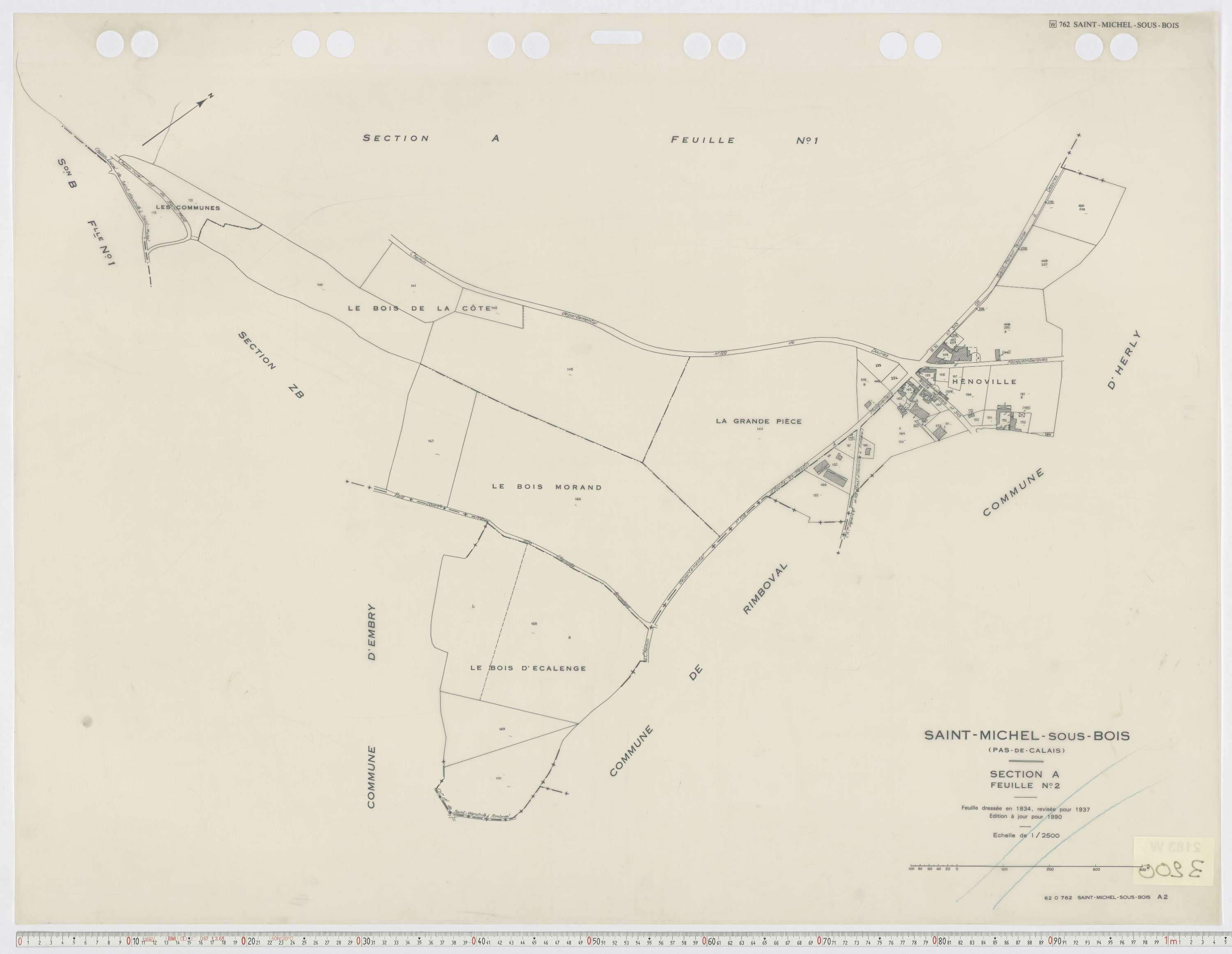Saint-Michel-sous-Bois - Section A, feuille 2.