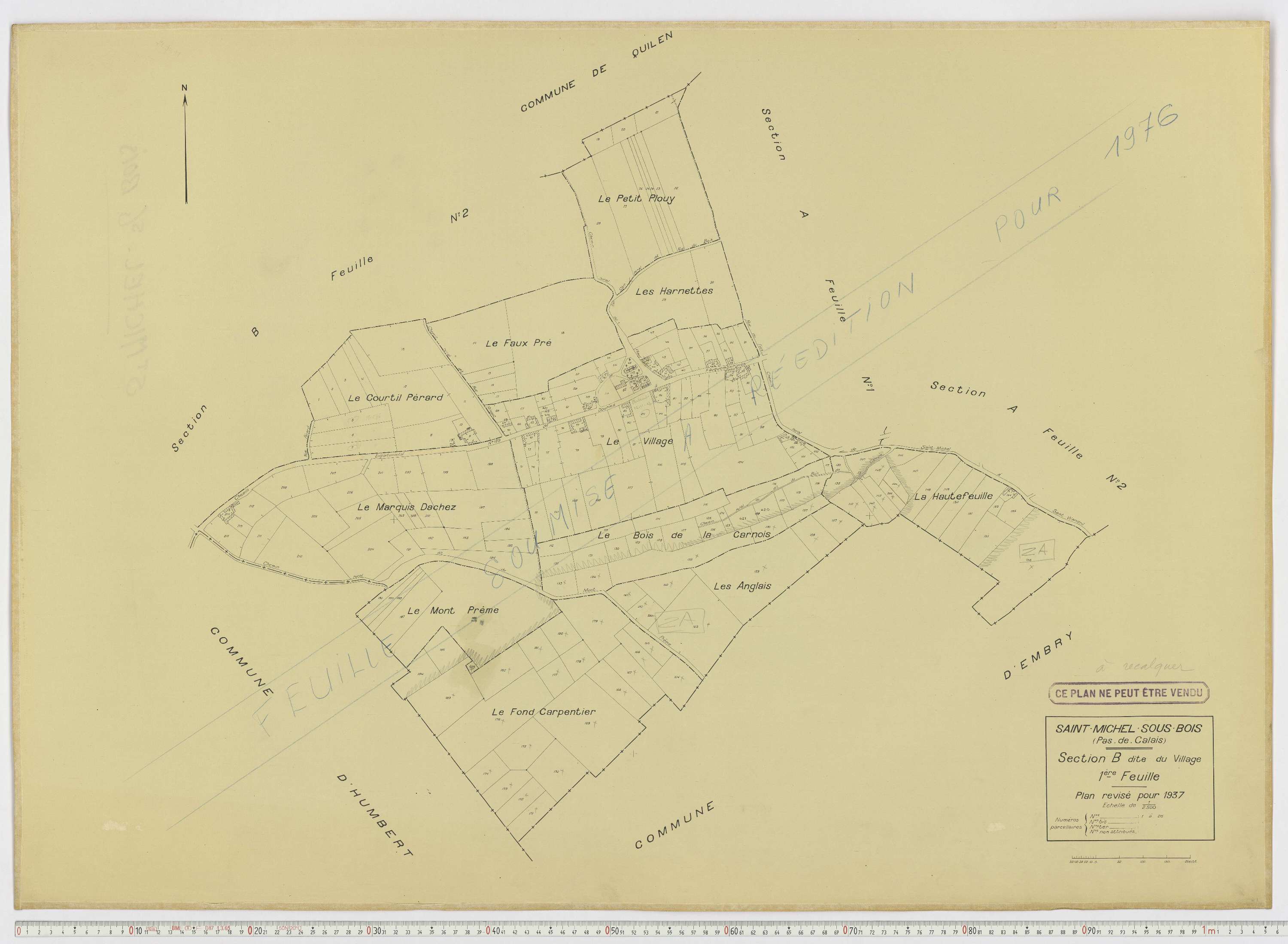 Saint-Michel-sous-Bois - Section B, feuille 1.