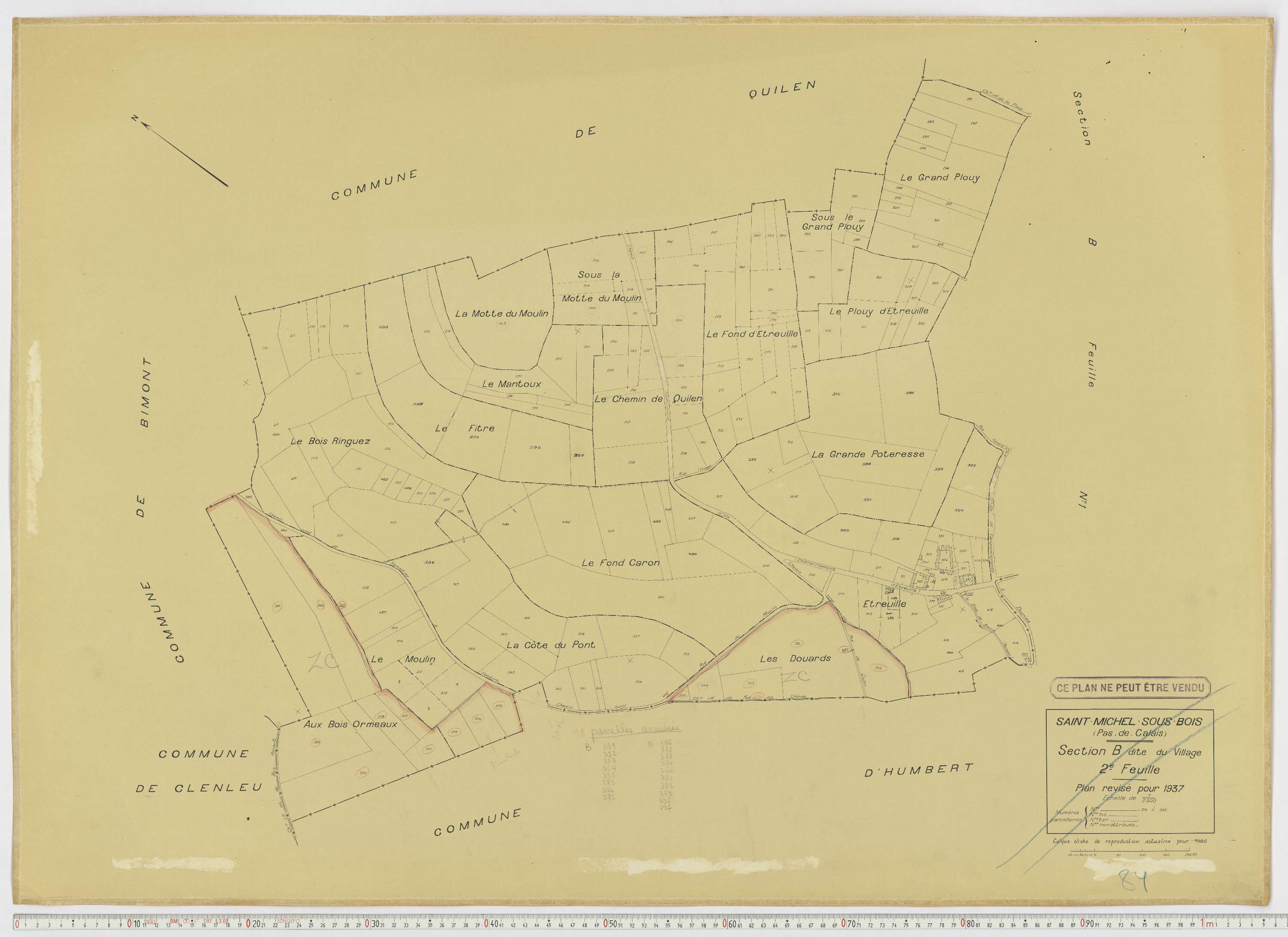 Saint-Michel-sous-Bois - Section B, feuille 2.