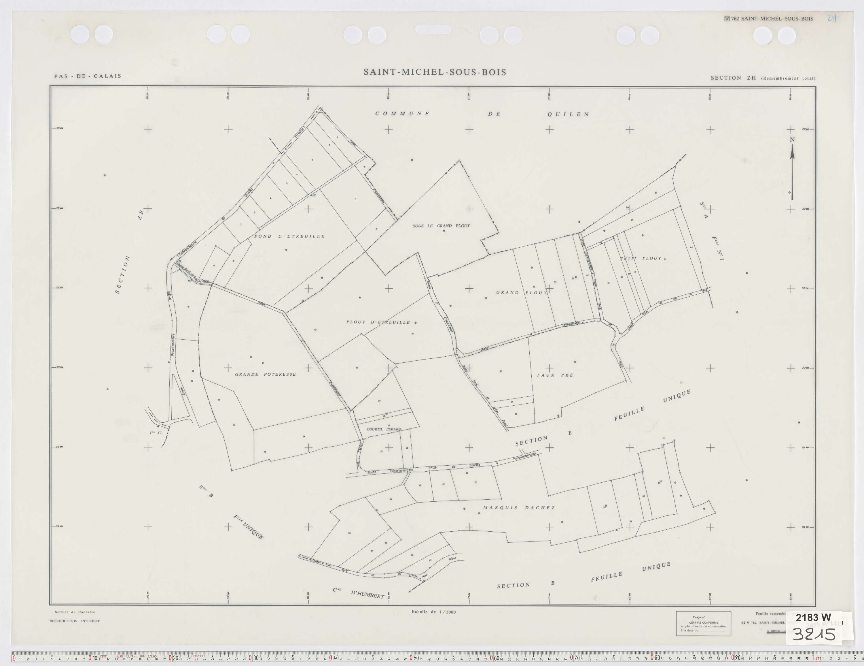 Saint-Michel-sous-Bois - Section ZH.