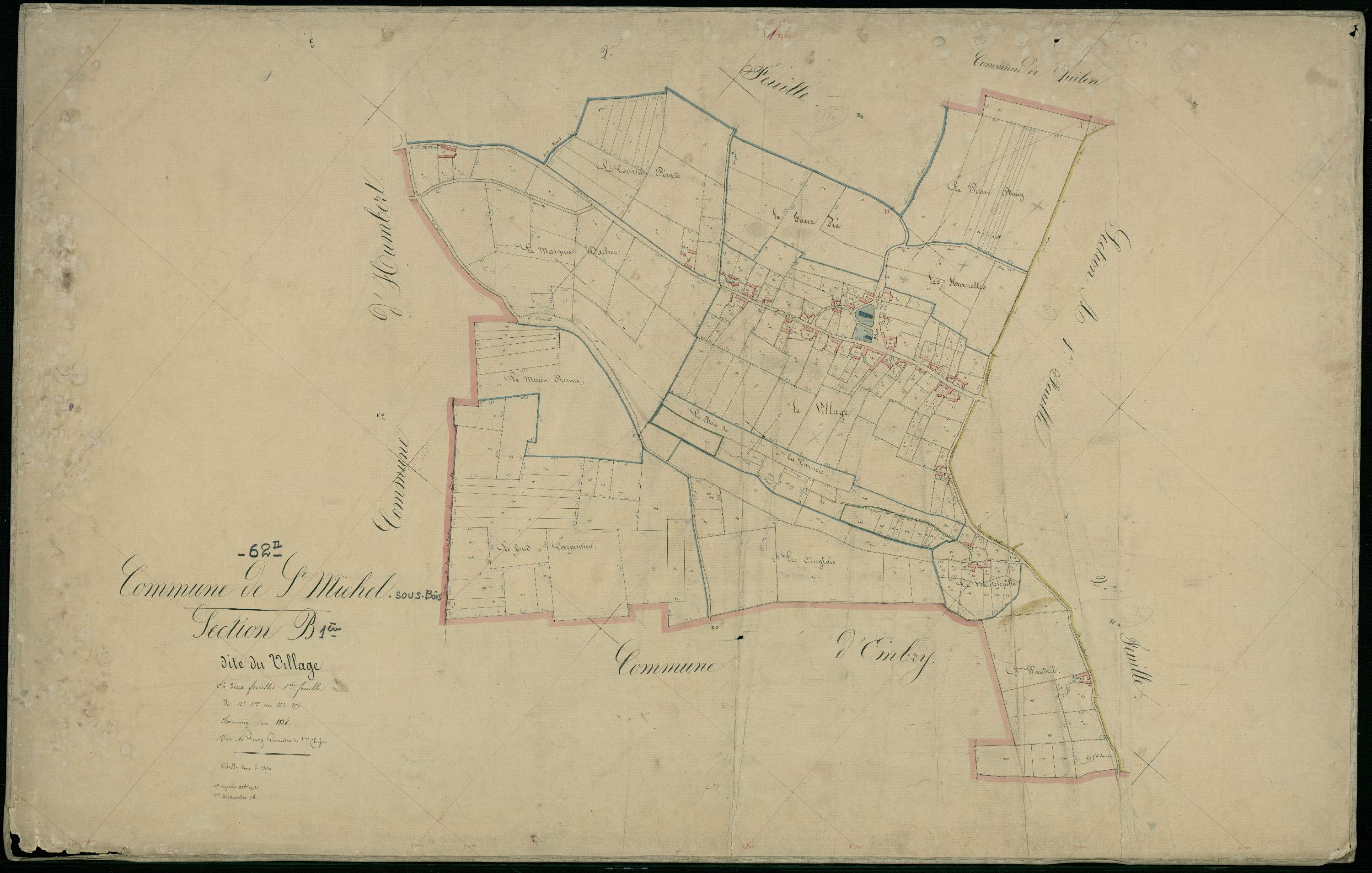 Saint-Michel-sous-Bois - Section B, 1re feuille