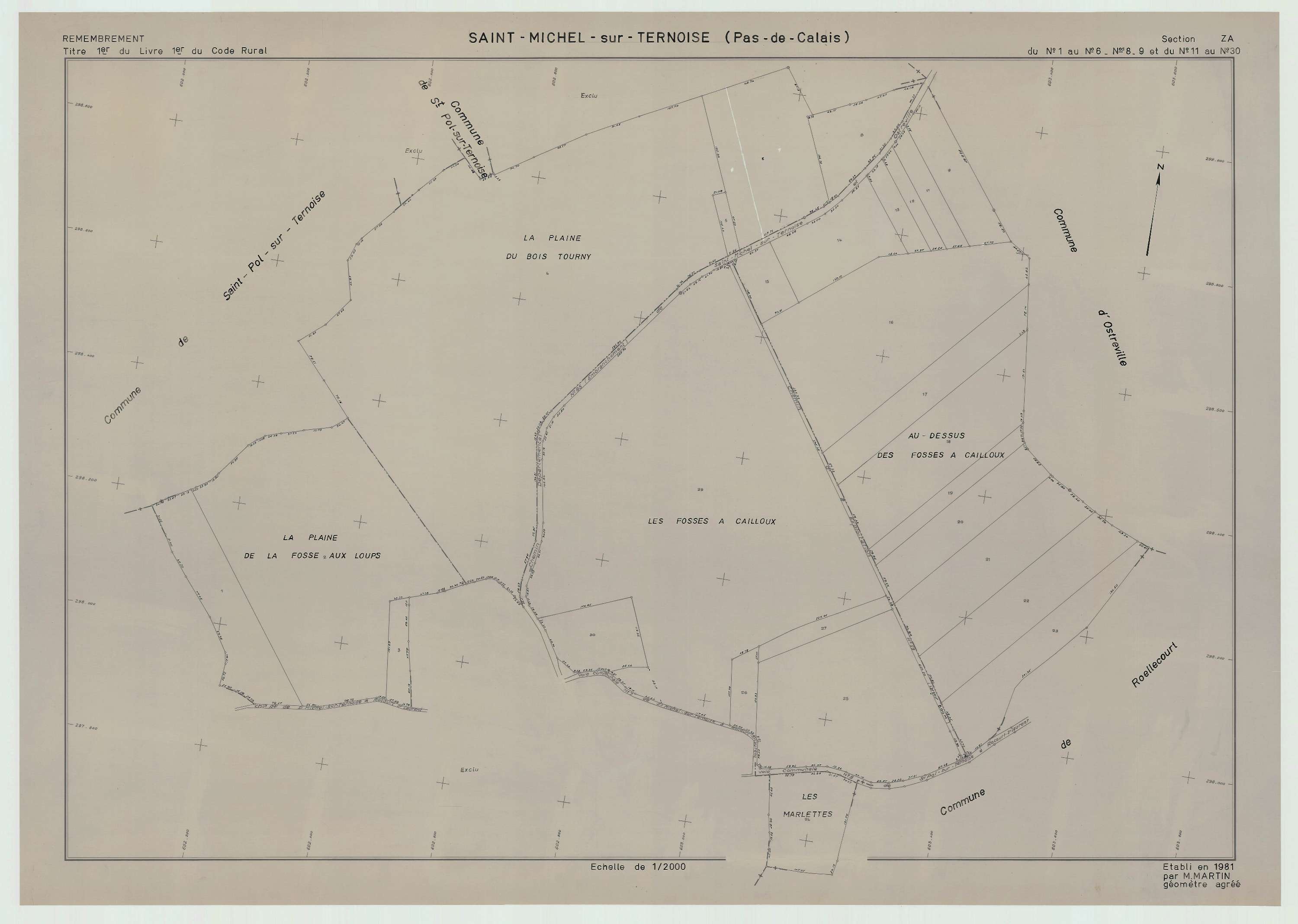 Saint-Michel-sur-Ternoise - Plan de remembrement : section ZA.