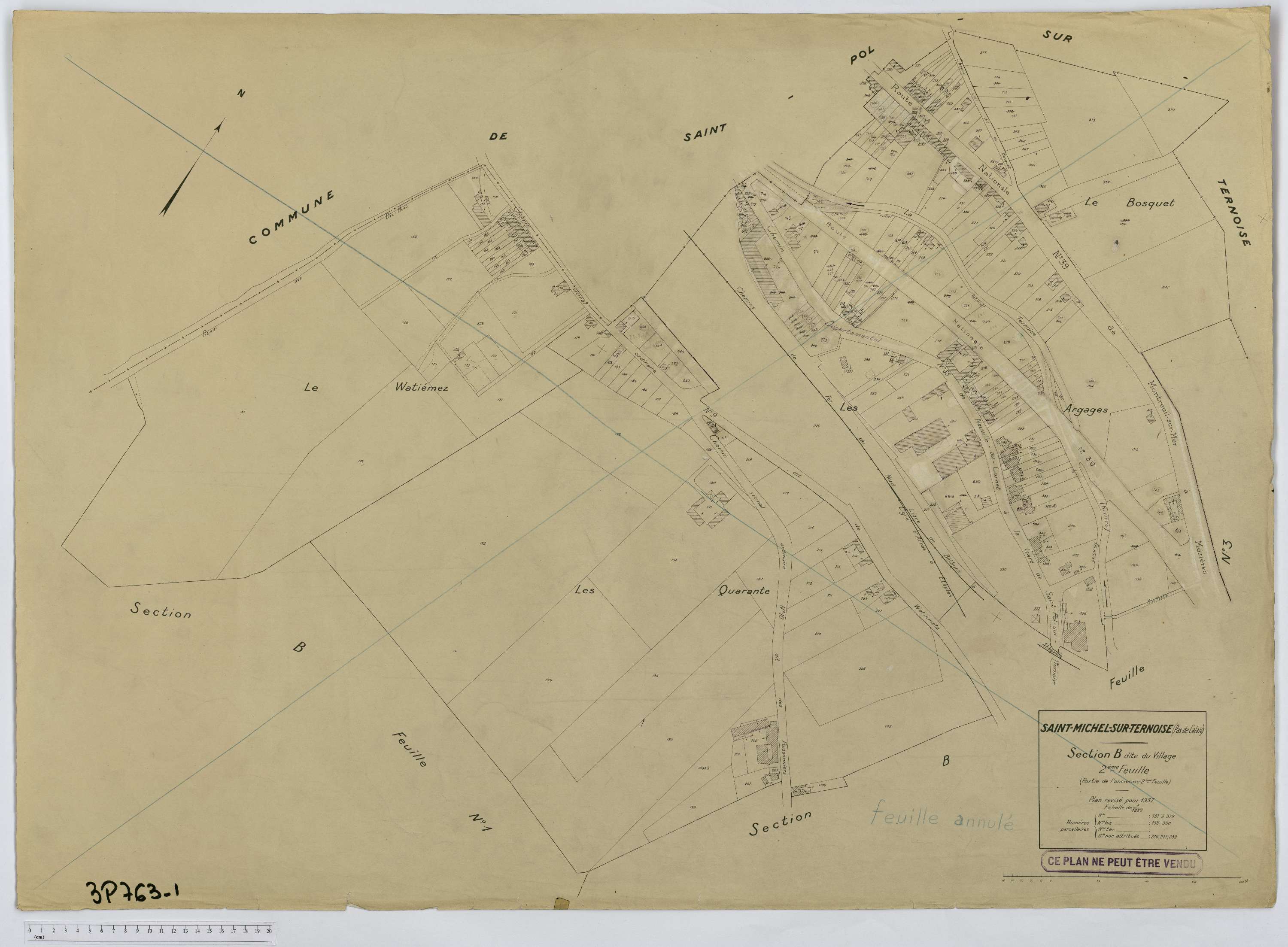 Saint-Michel-sur-Ternoise - Section B, feuille 2.