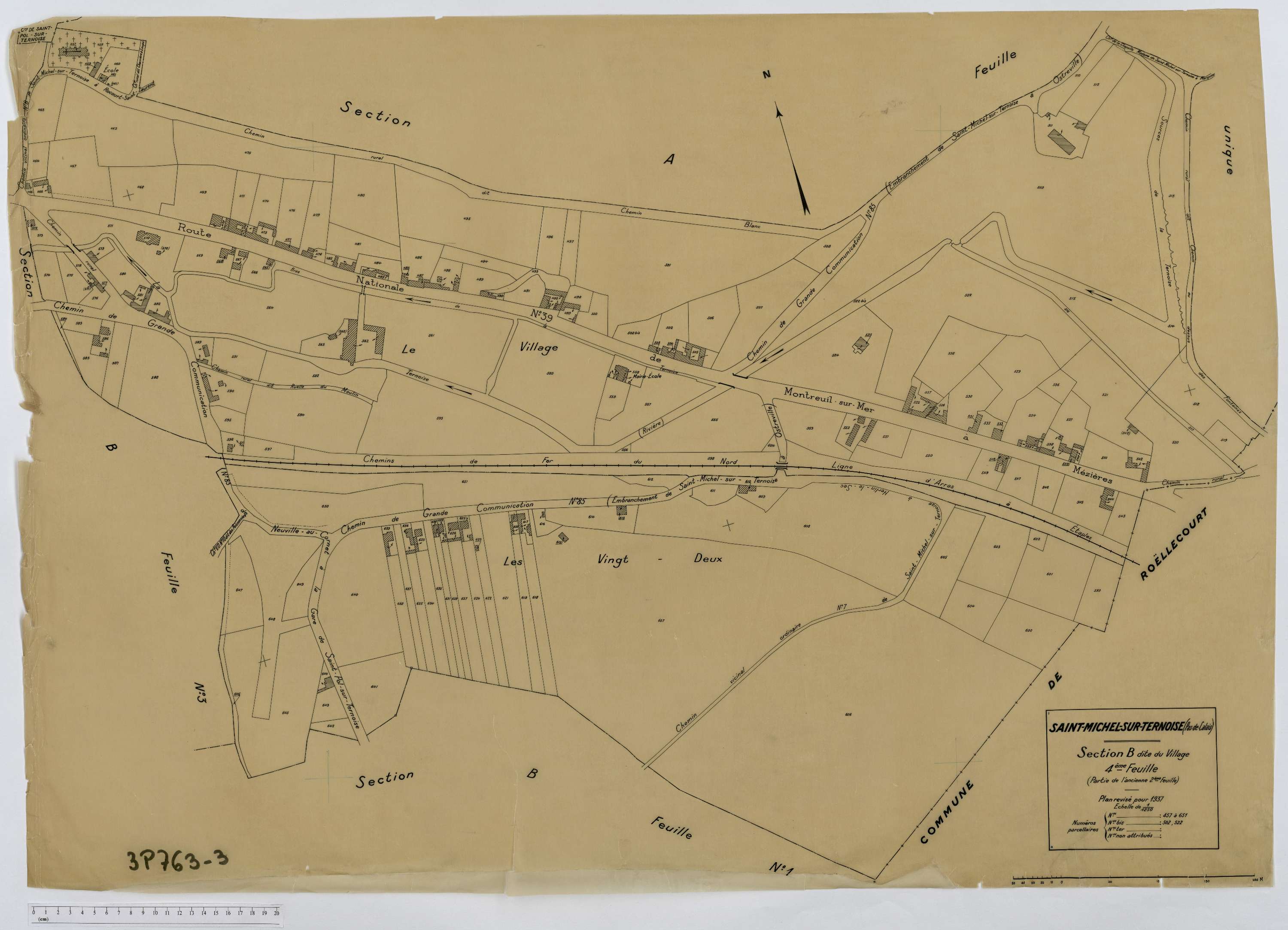 Saint-Michel-sur-Ternoise - Section B, feuille 4.