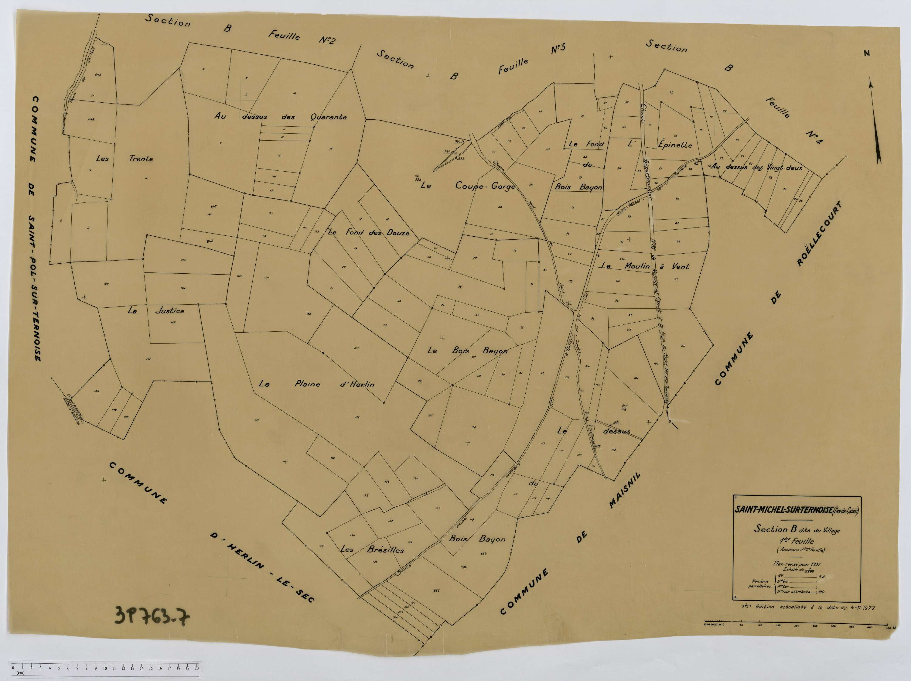 Saint-Michel-sur-Ternoise - Section B, feuille 1.