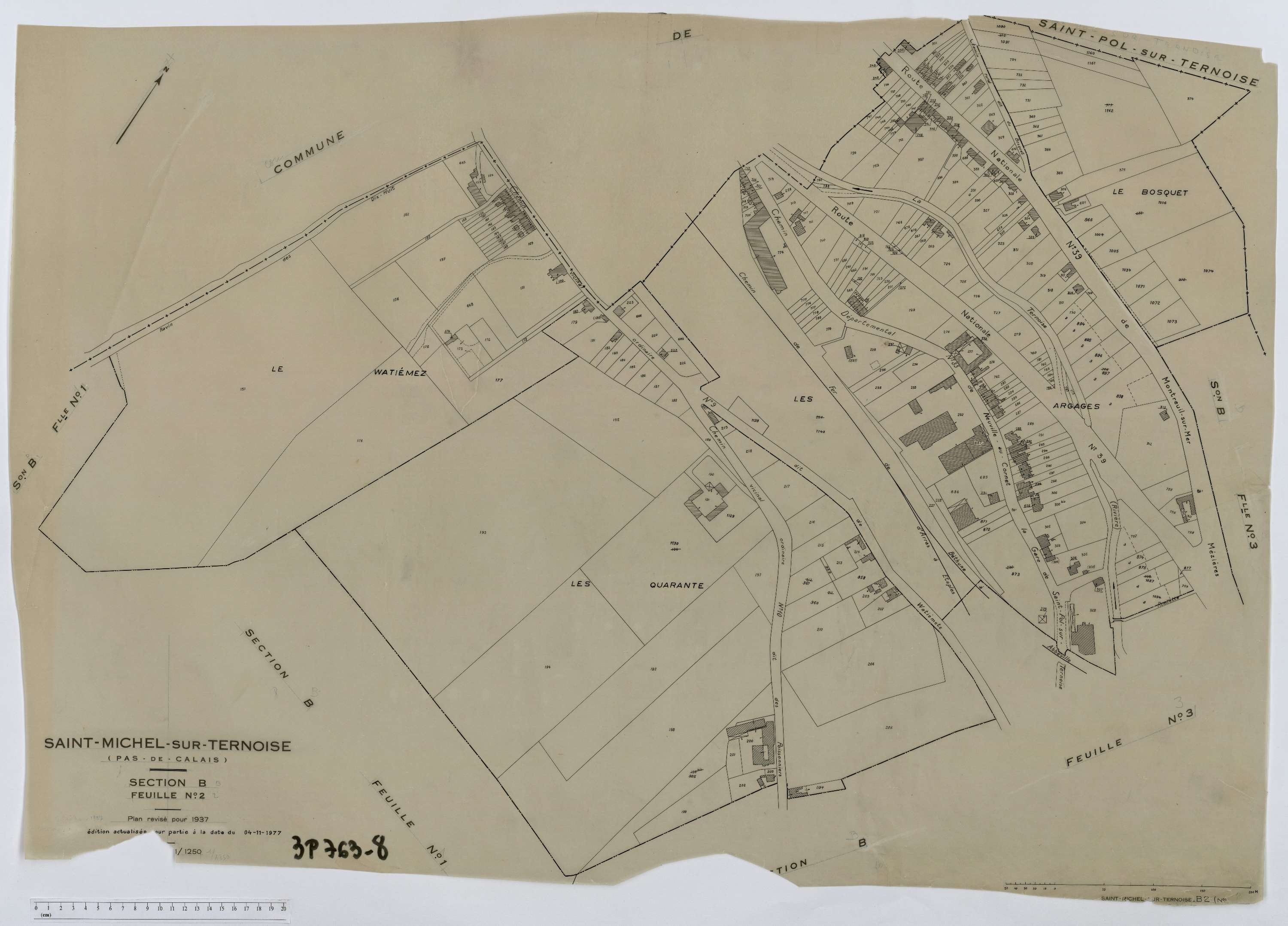 Saint-Michel-sur-Ternoise - Section B, feuille 2.