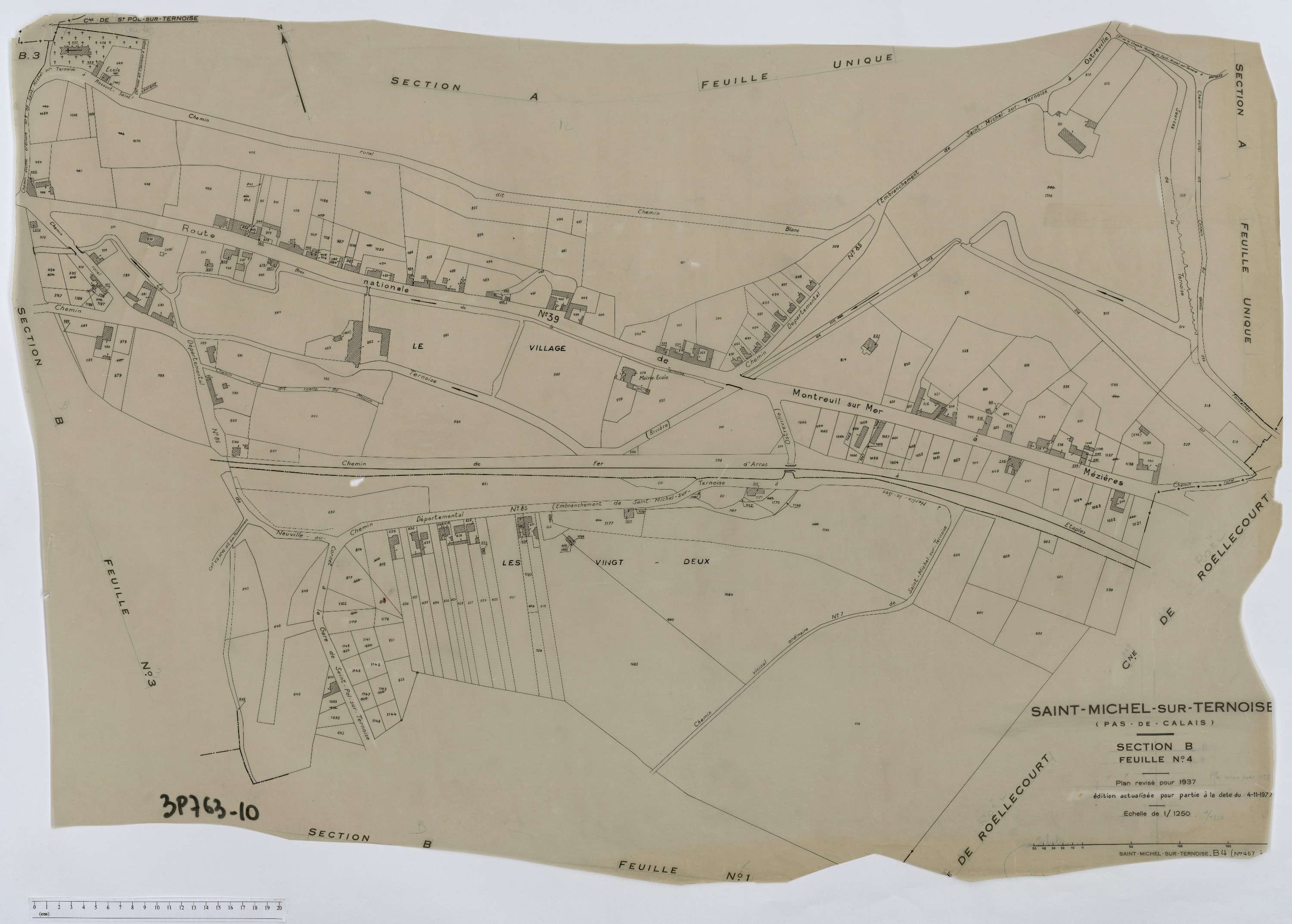 Saint-Michel-sur-Ternoise - Section B, feuille 4.