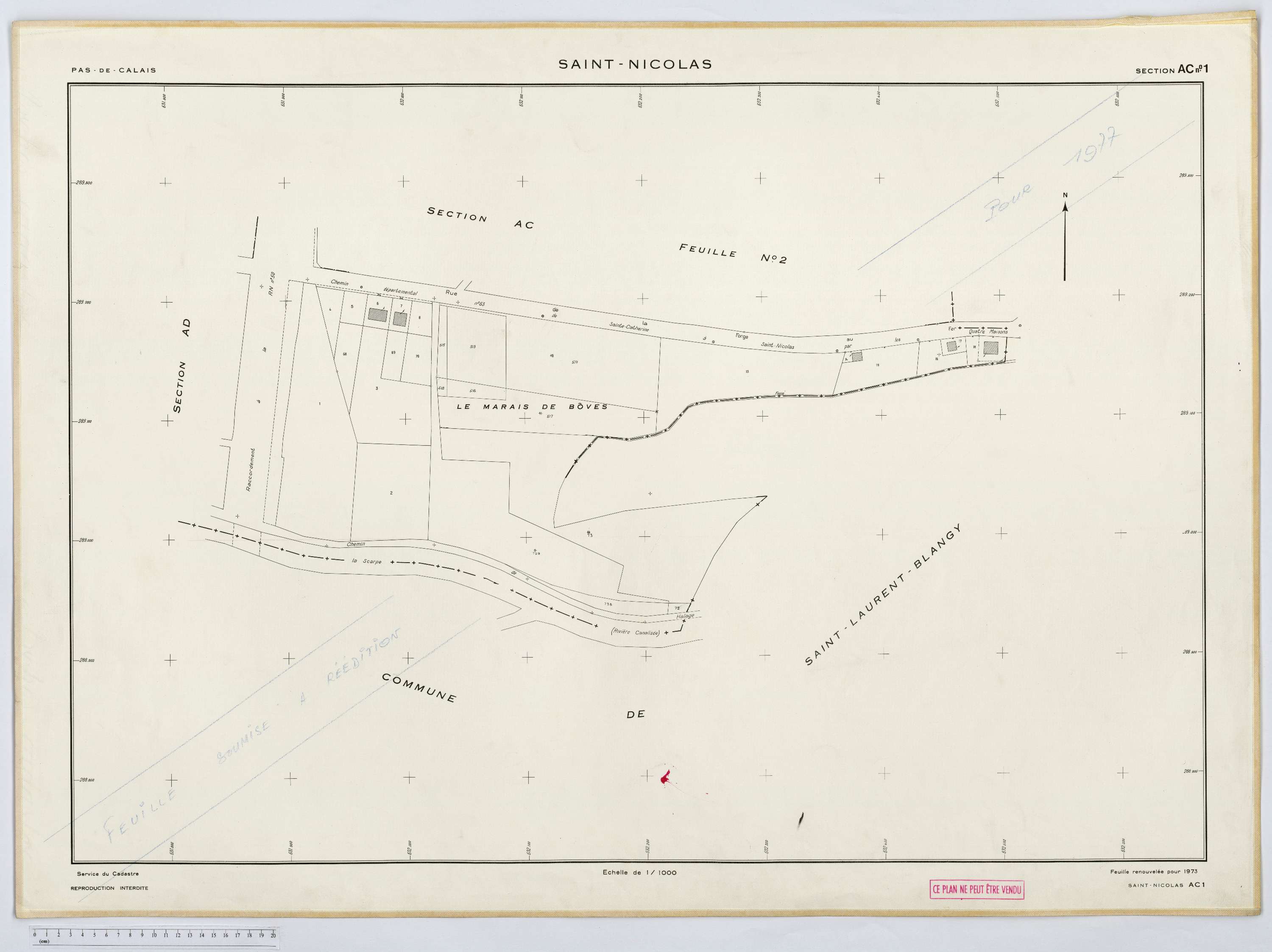 Saint-Nicolas - Section AC, feuille 1.