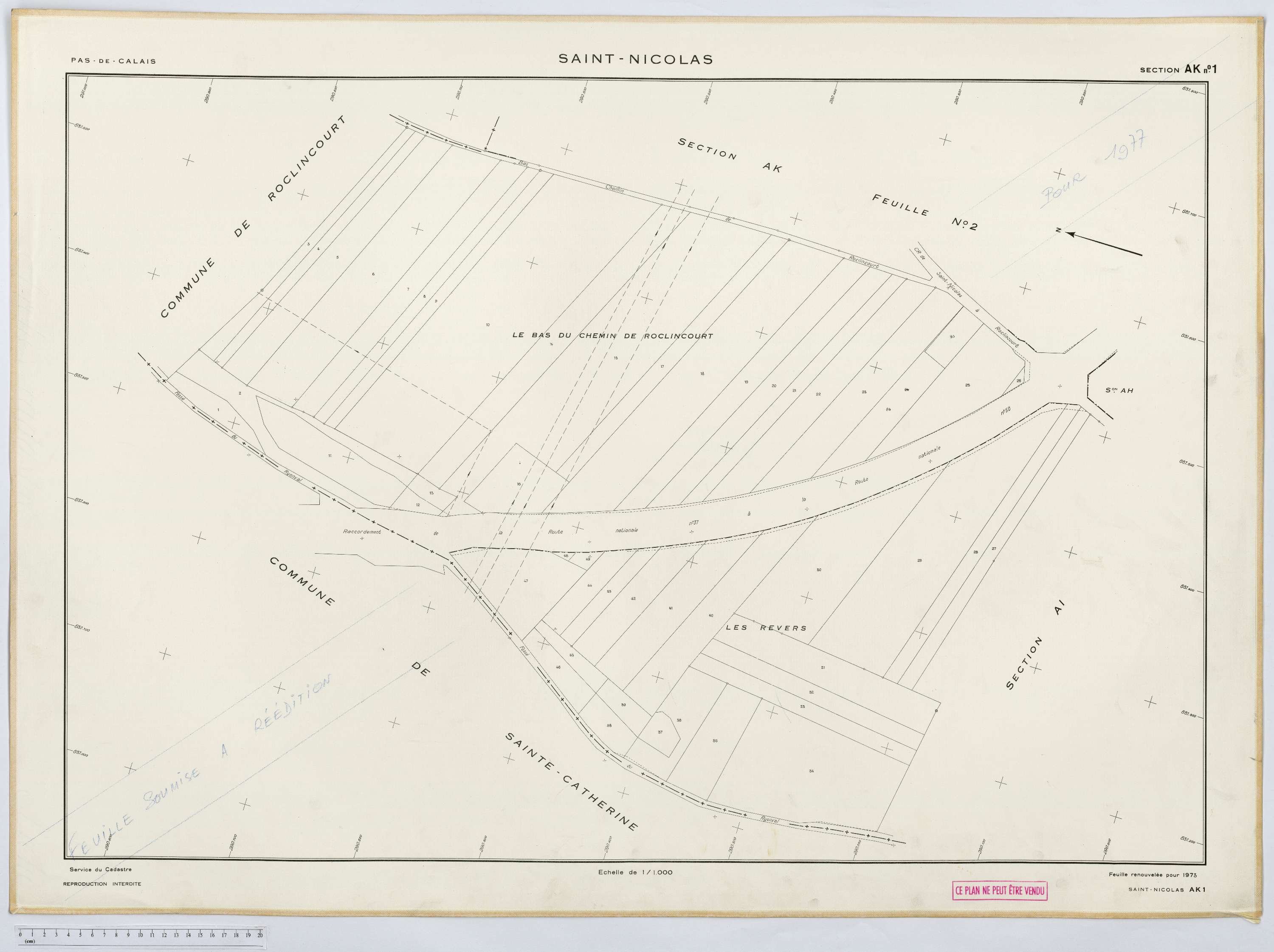 Saint-Nicolas - Section AK, feuille 1.