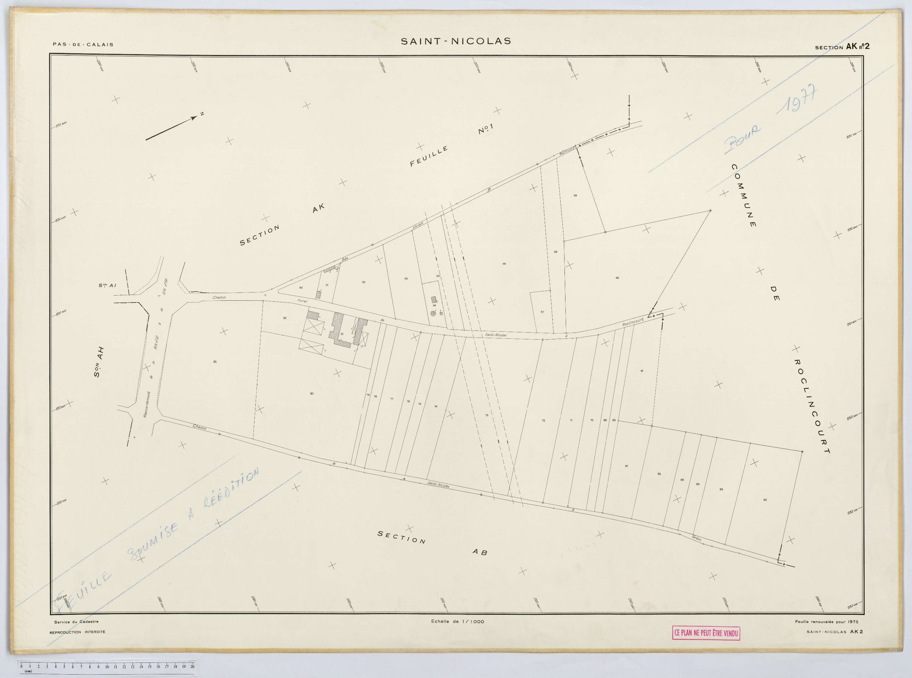 Saint-Nicolas - Section AK, feuille 2.