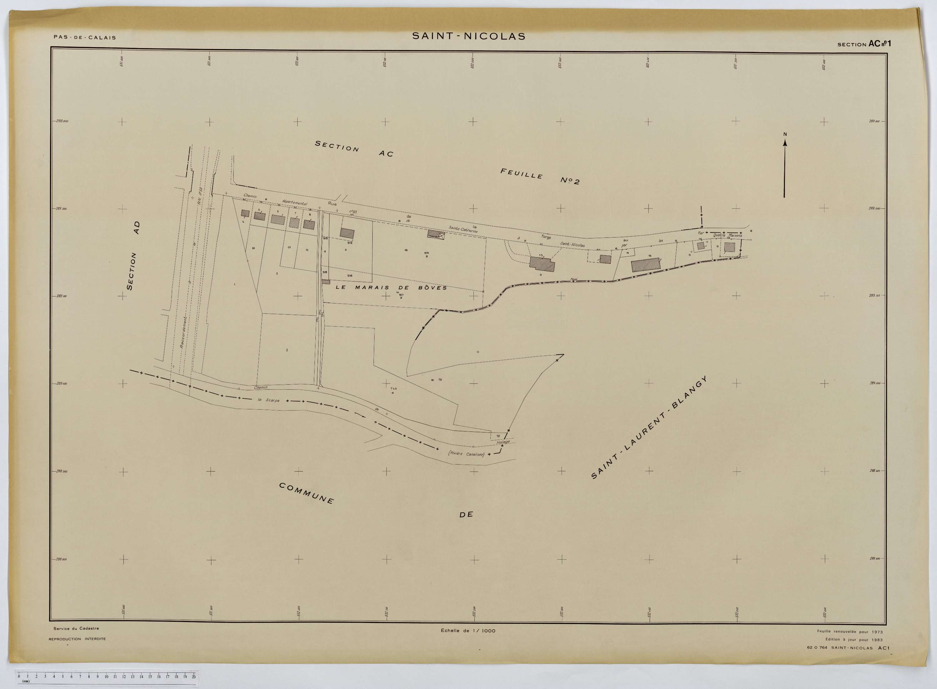 Saint-Nicolas - Section AC, feuille 1.
