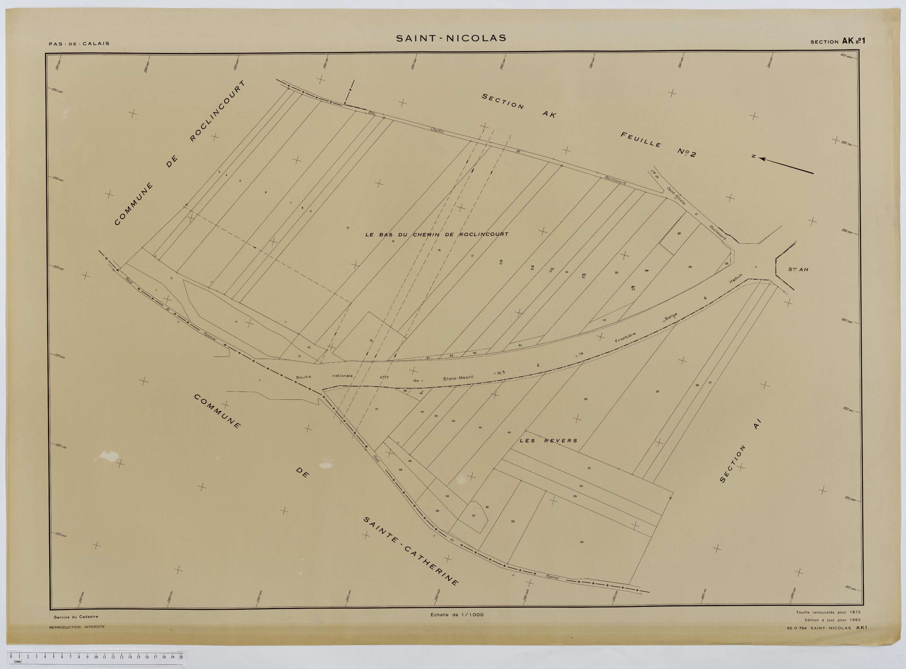 Saint-Nicolas - Section AK, feuille 1.