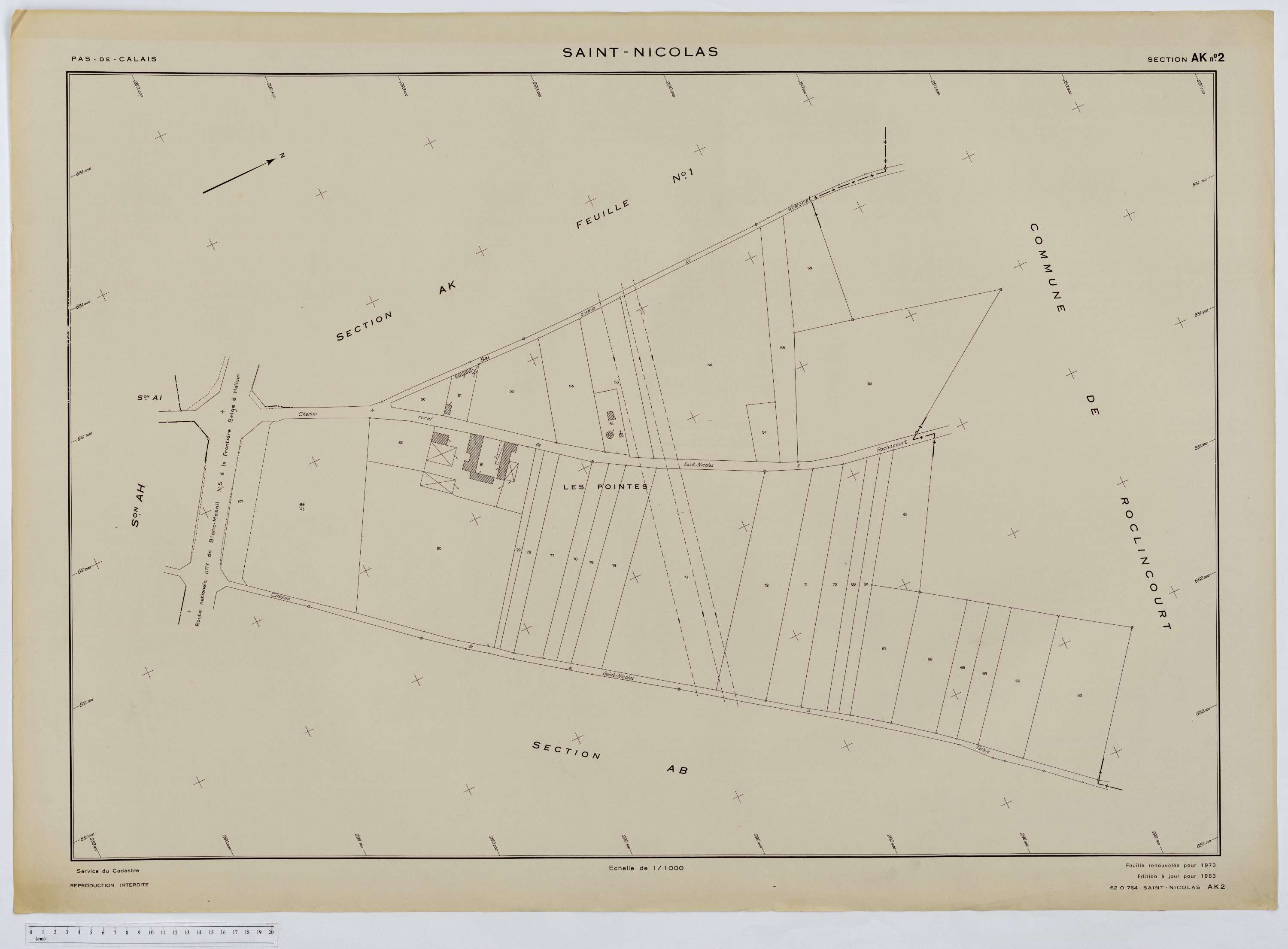 Saint-Nicolas - Section AK, feuille 2.