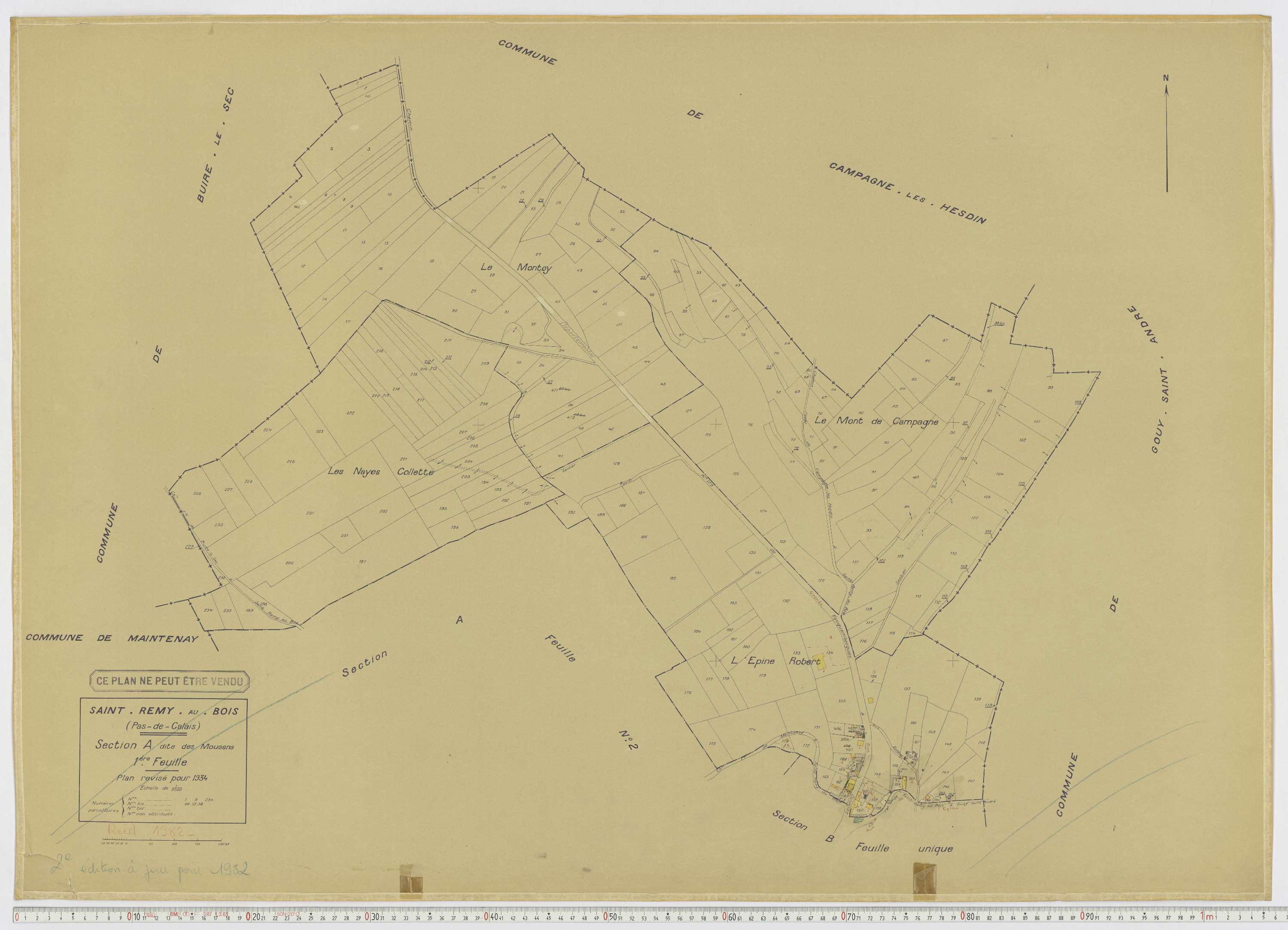 Saint-Rémy-au-Bois - Section A, feuille 1.
