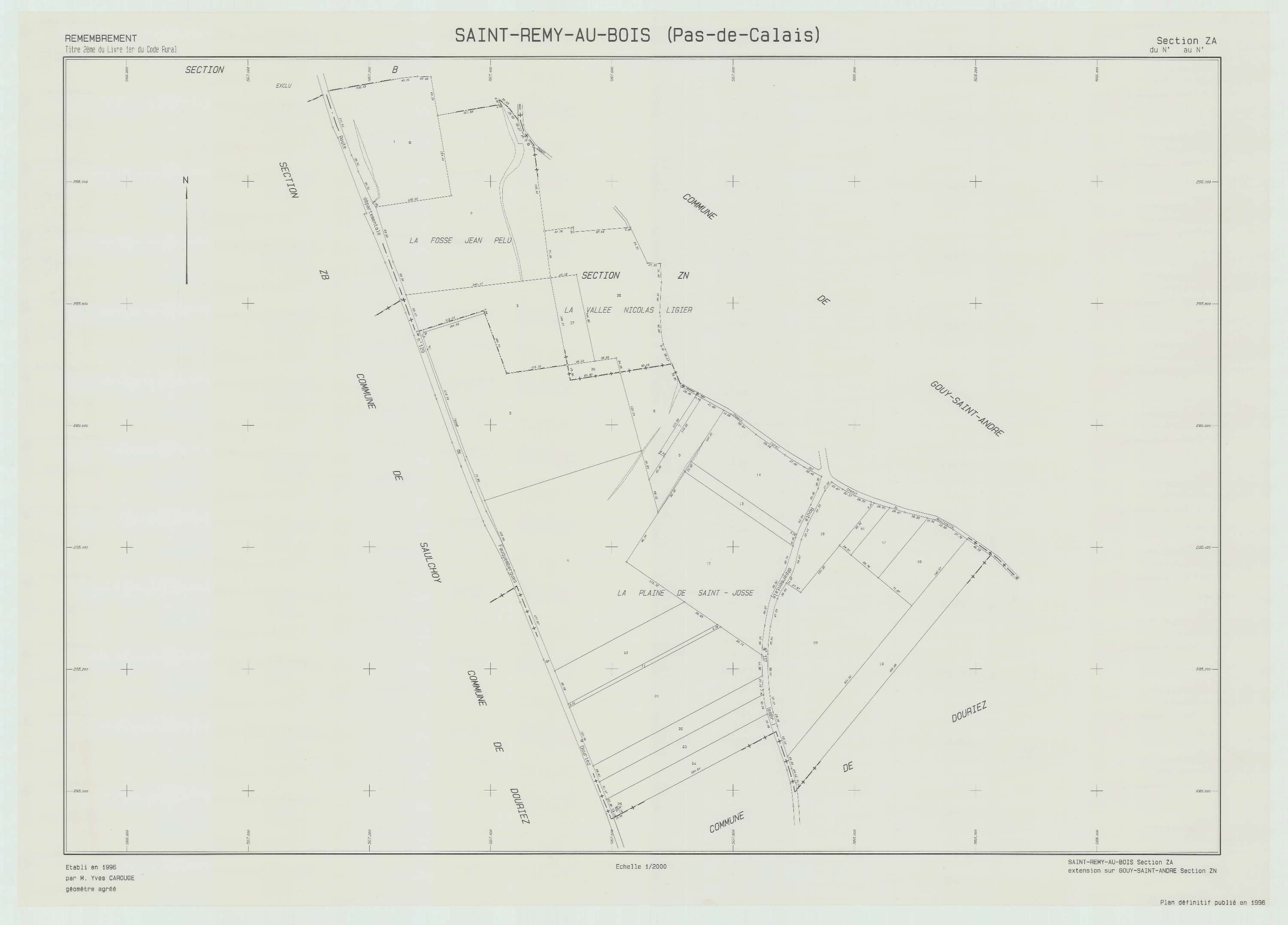 Saint-Rémy-au-Bois - Plan de remembrement : section ZA.