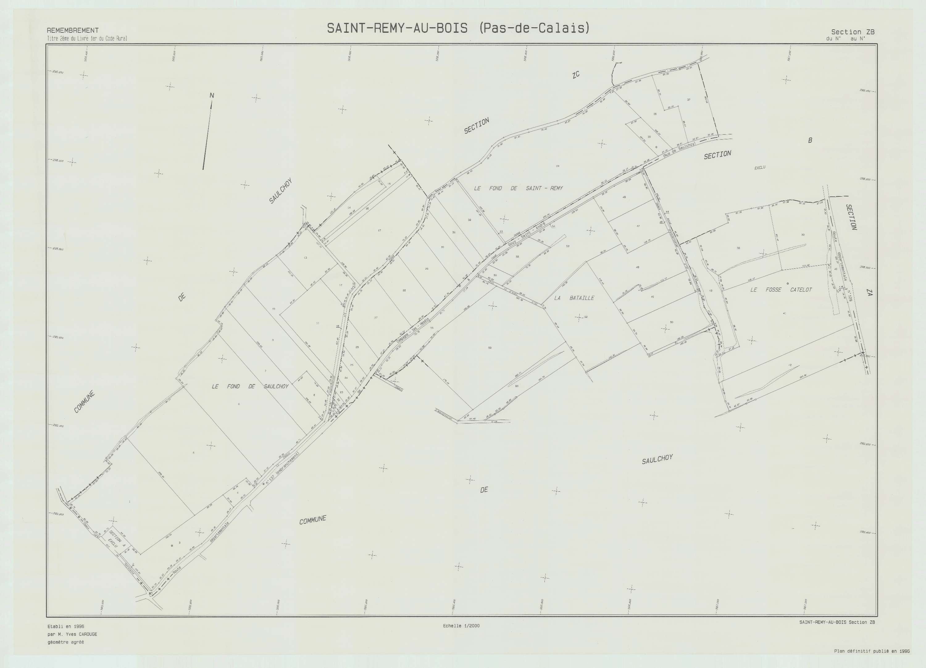 Saint-Rémy-au-Bois - Plan de remembrement : section ZB.