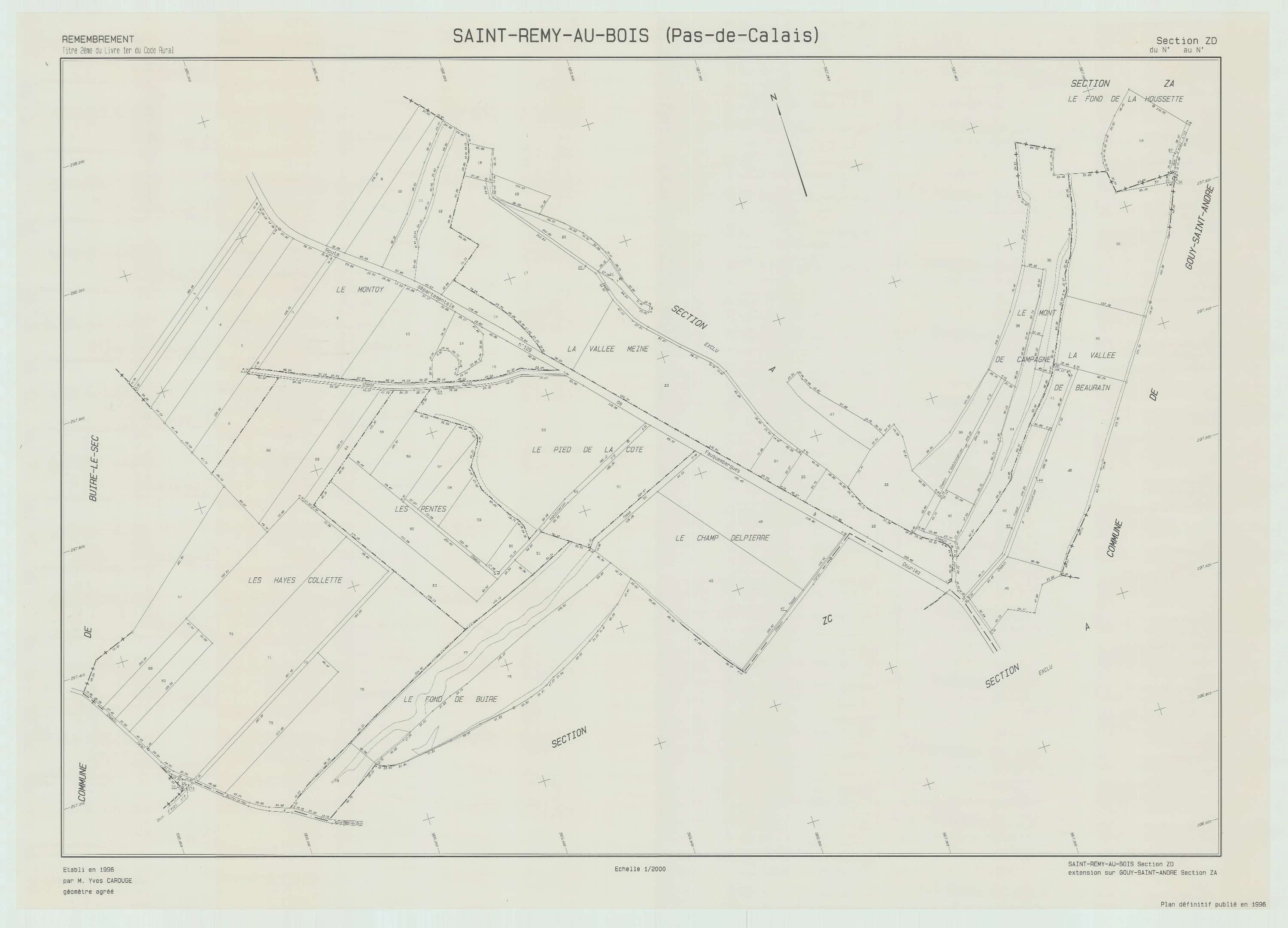 Saint-Rémy-au-Bois - Plan de remembrement : section ZD.