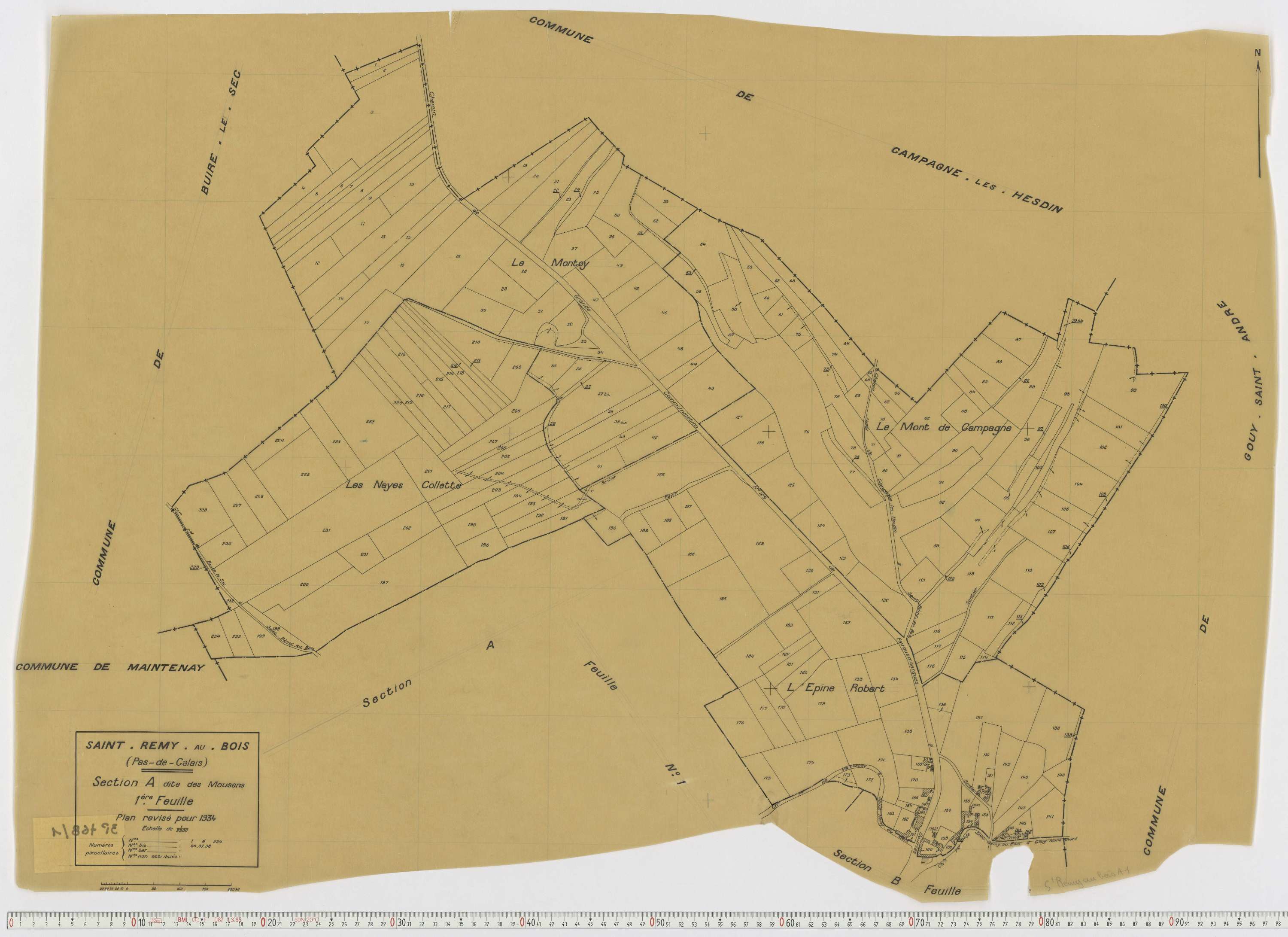 Saint-Rémy-au-Bois - Section A, feuille 1.