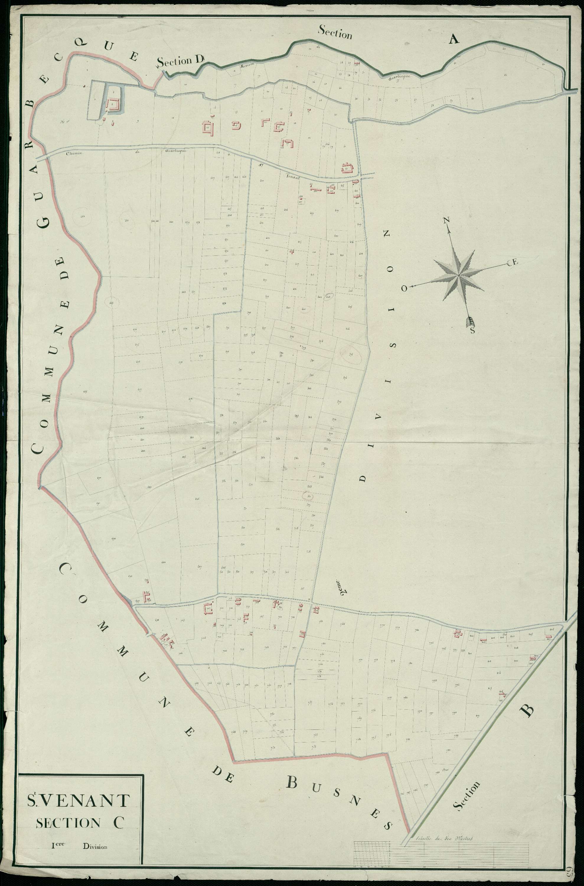 Saint-Venant - Section C, 1re feuille