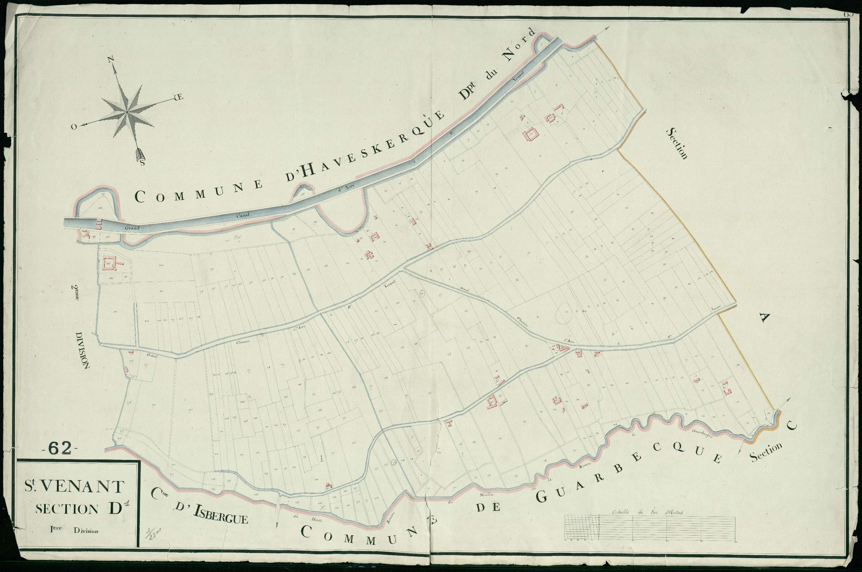 Saint-Venant - Section D, 1re feuille